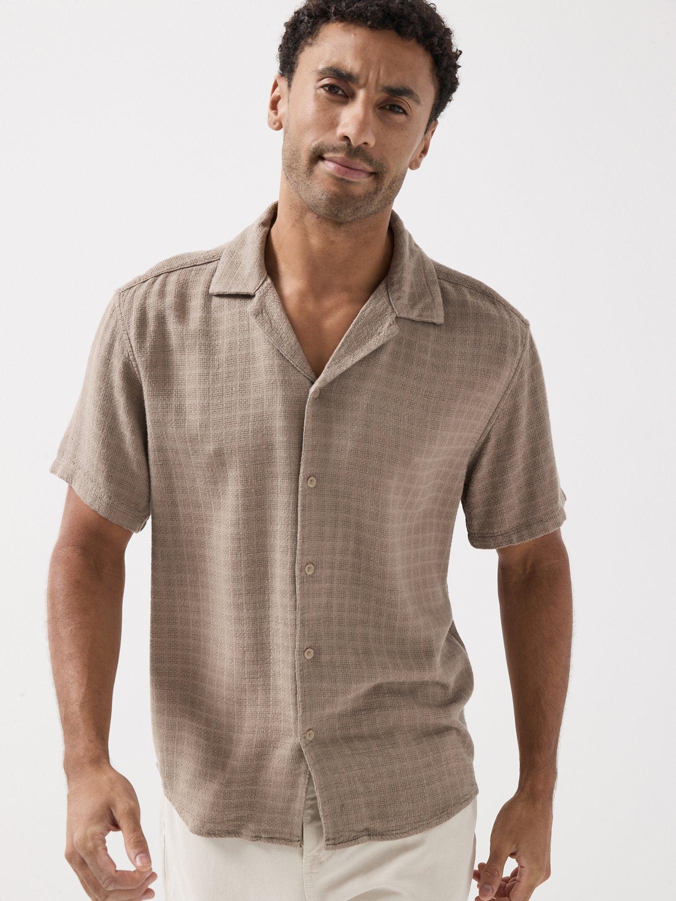 Image 1 of 6 of ONLY & SONS Latham Short Sleeve Resort Shirt - Beige