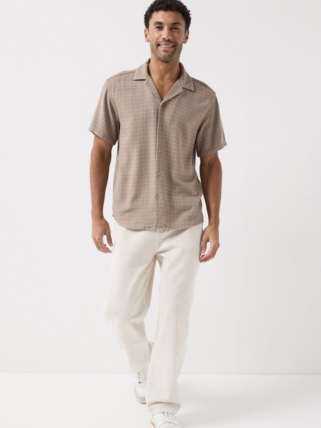 Image 3 of 6 of ONLY & SONS Latham Short Sleeve Resort Shirt - Beige