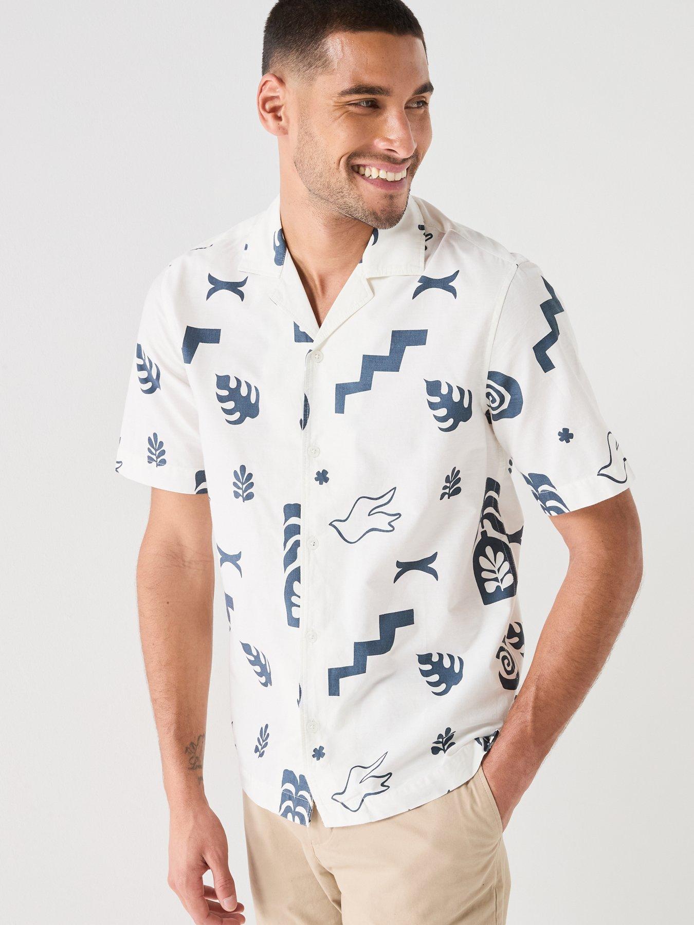 Image 5 of 5 of ONLY & SONS Resort Short Sleeve Shirt - White