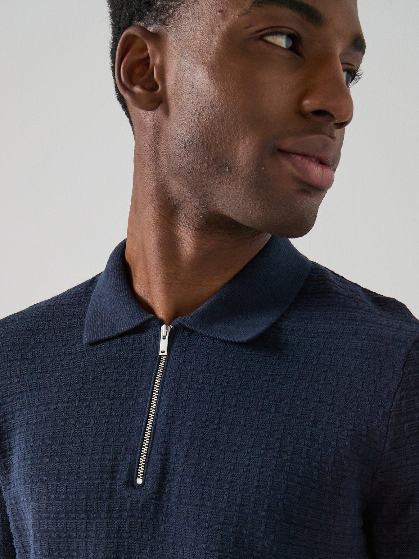 only-sons-menu-short-sleeve-structured-knitted-polo-shirt-navyoutfit