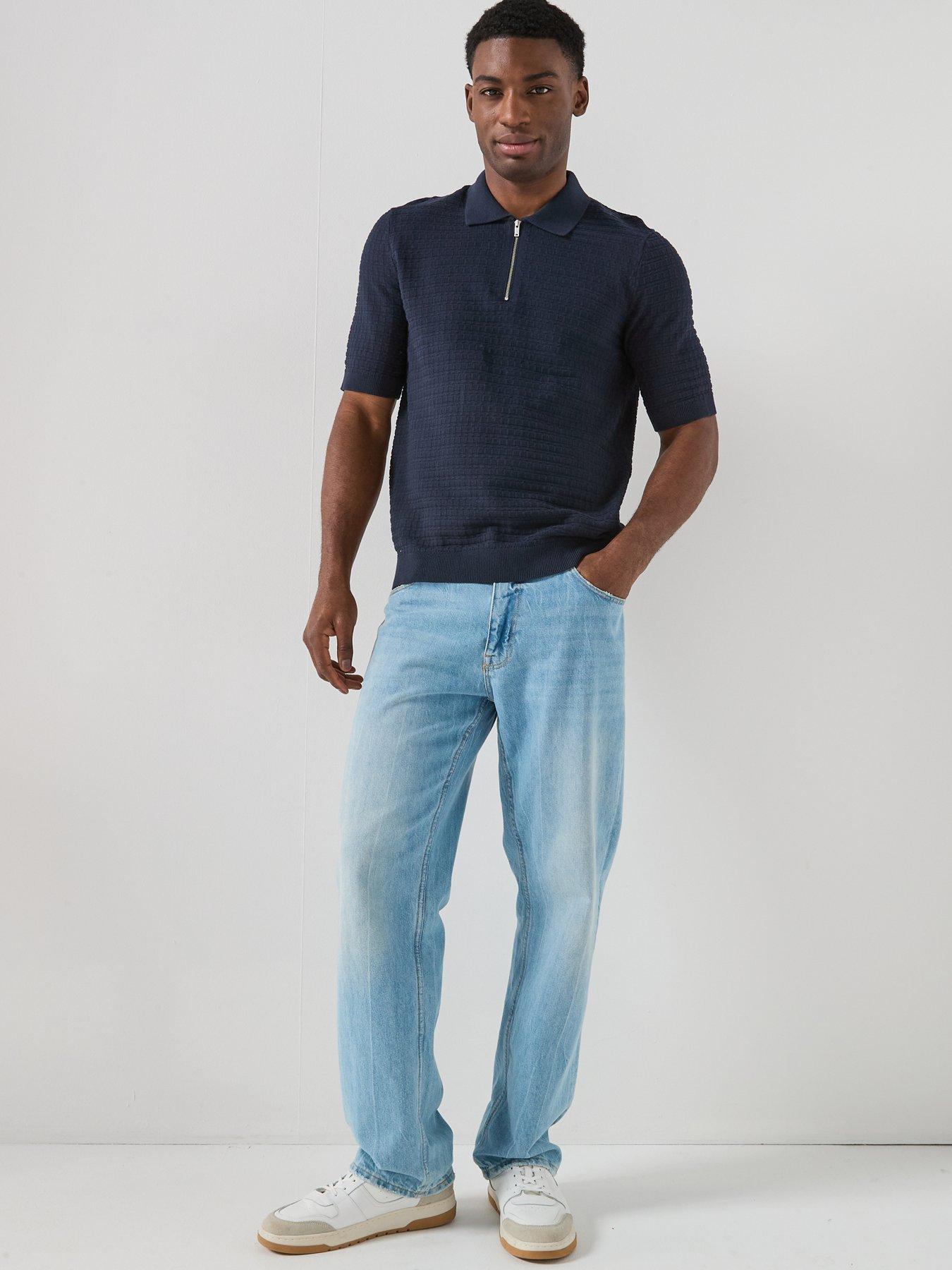 only-sons-menu-short-sleeve-structured-knitted-polo-shirt-navydetail