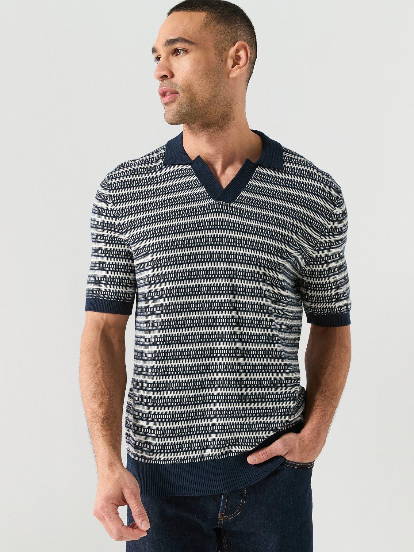 only-sons-tilo-open-collar-knitted-polo-shirt-dark-sapphire