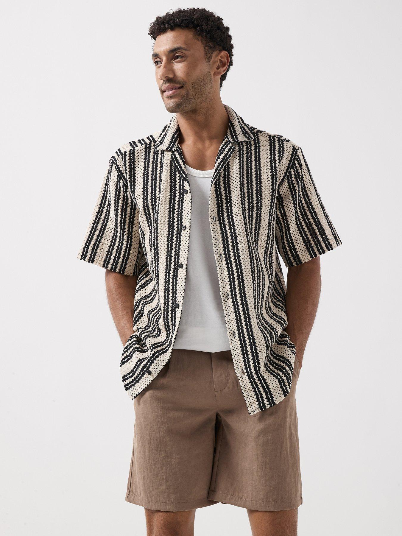 Image 5 of 6 of ONLY & SONS Dani Crochet Short Sleeve Shirt - Cloud Dancer