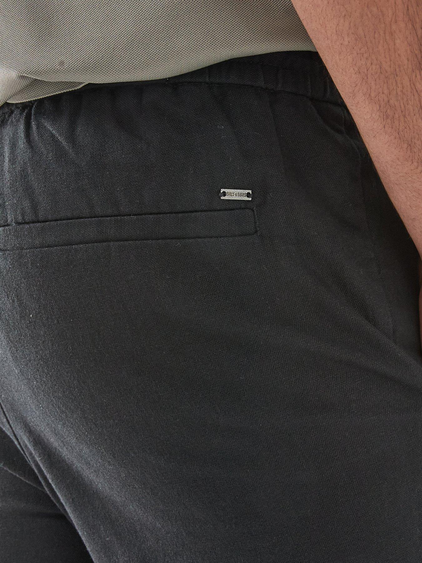 Image 4 of 5 of ONLY & SONS Linus Linen Blend Trousers - Black