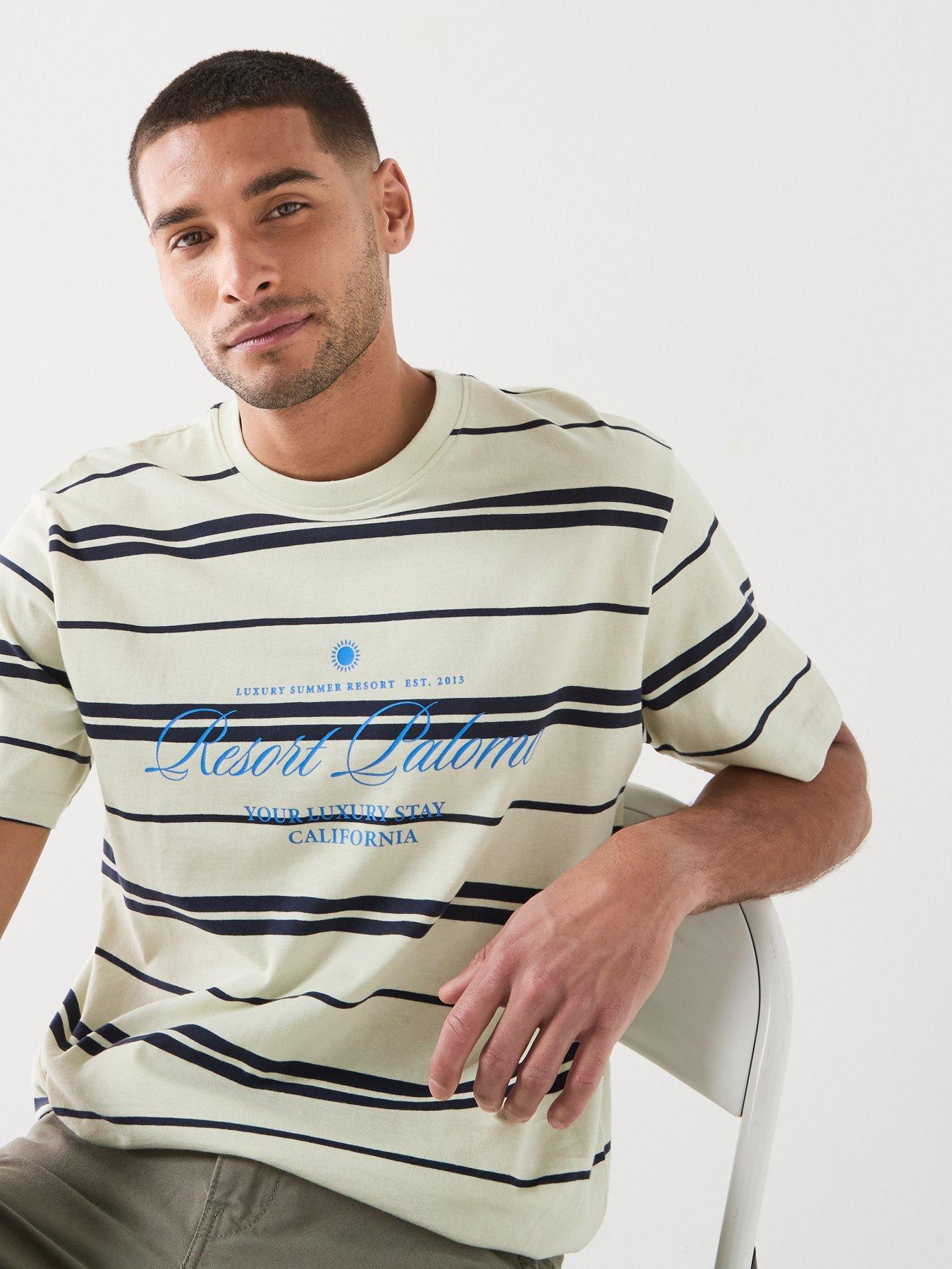 Image 4 of 6 of ONLY & SONS Stripe Graphic Short Sleeve T-Shirt - Multi