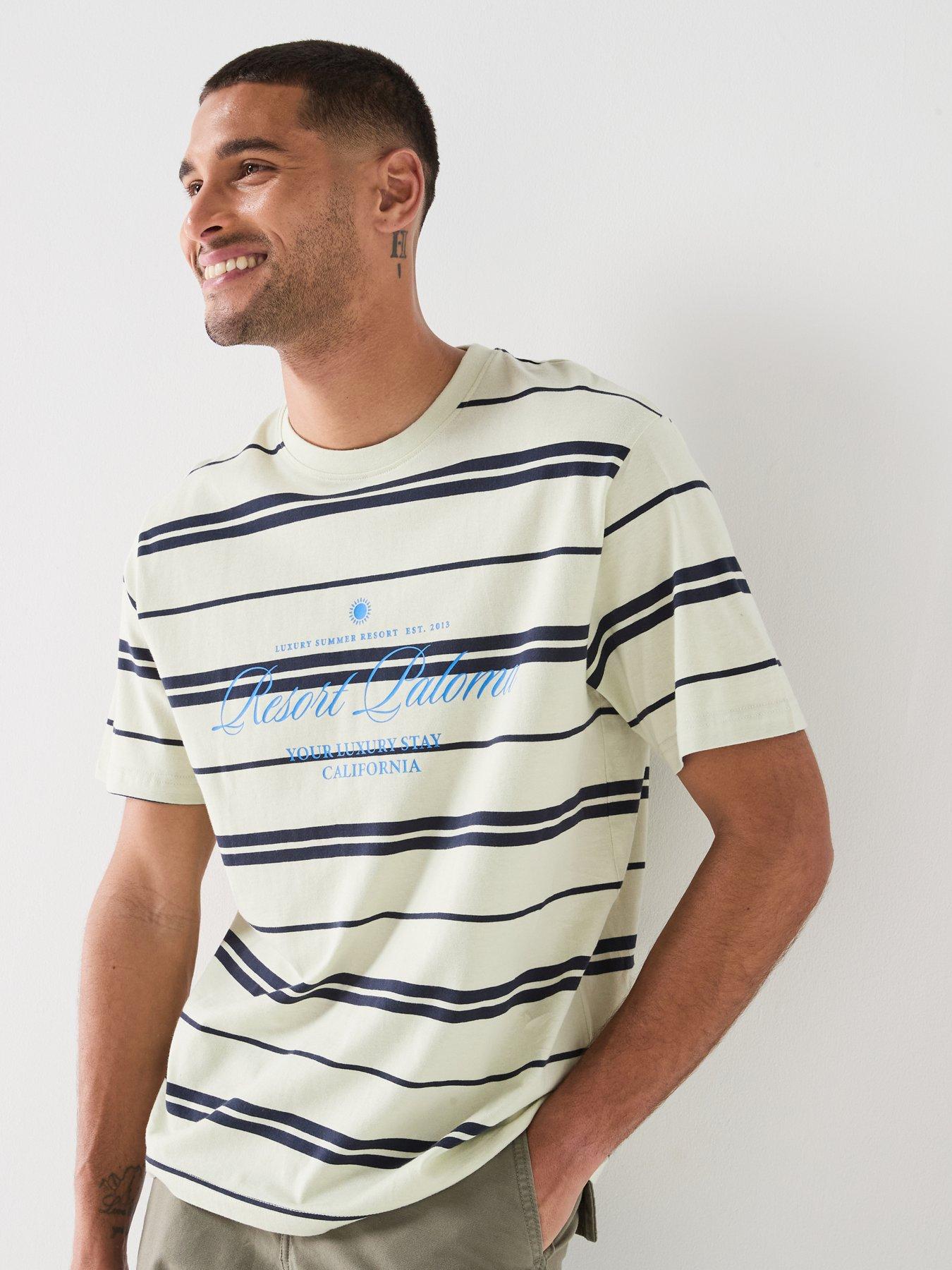 Image 5 of 6 of ONLY & SONS Stripe Graphic Short Sleeve T-Shirt - Multi