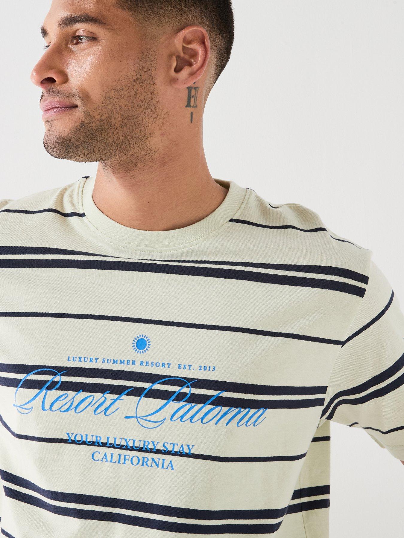 Image 6 of 6 of ONLY & SONS Stripe Graphic Short Sleeve T-Shirt - Multi