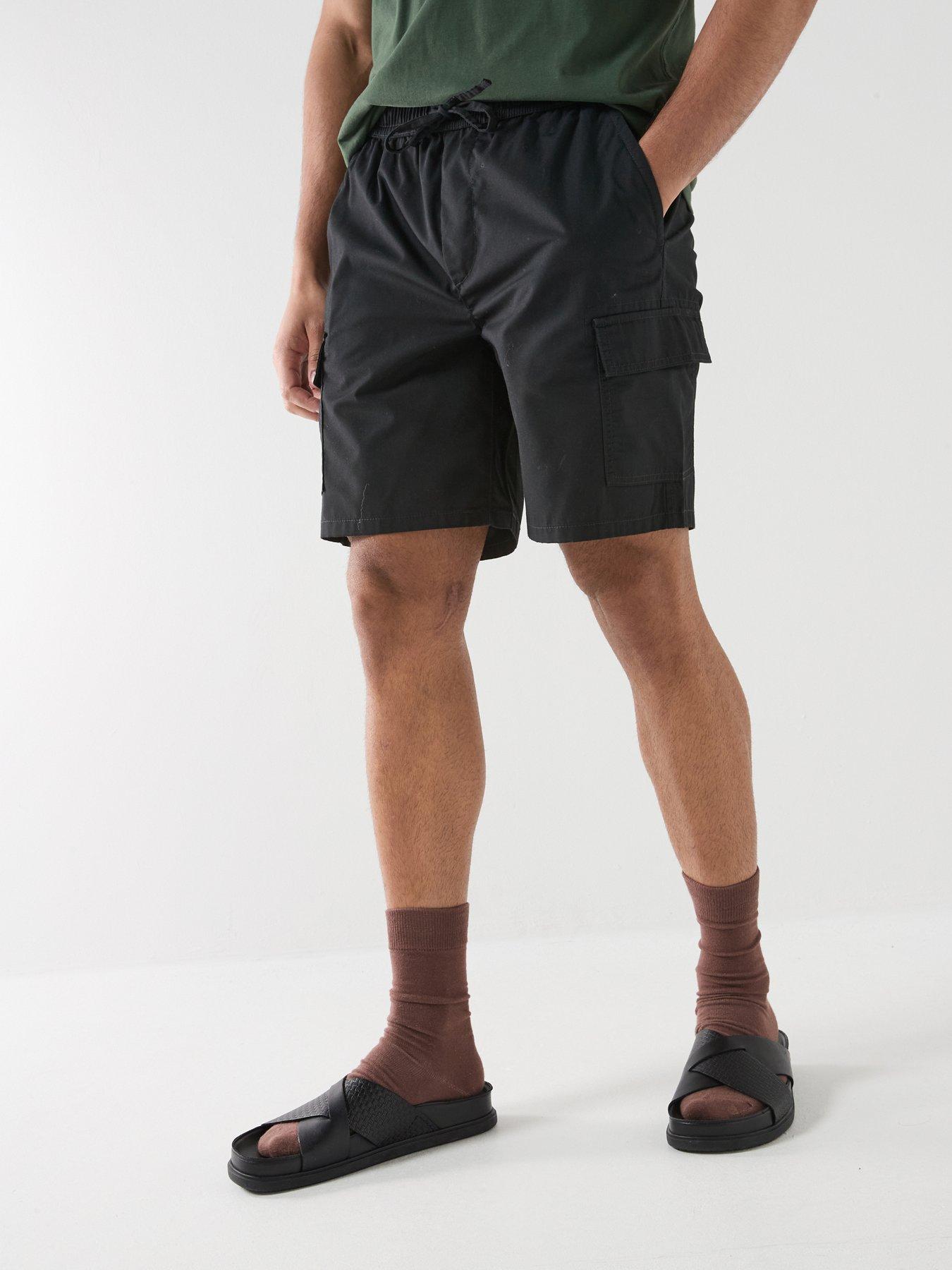 only-sons-kal-cargo-shorts-blackfront