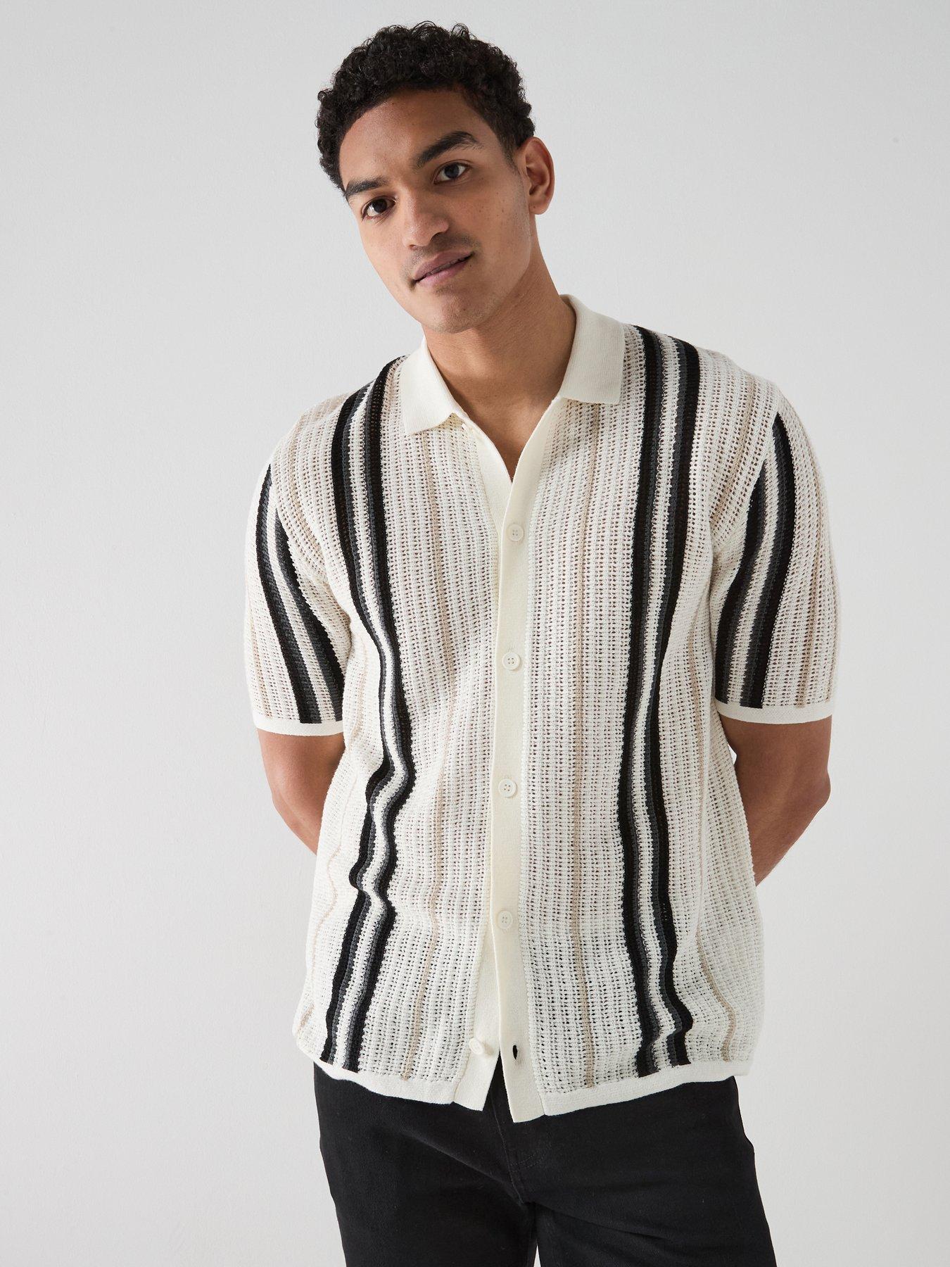 Image 1 of 5 of ONLY & SONS Leon Reg Short Sleeve Shirt Knit - Cream