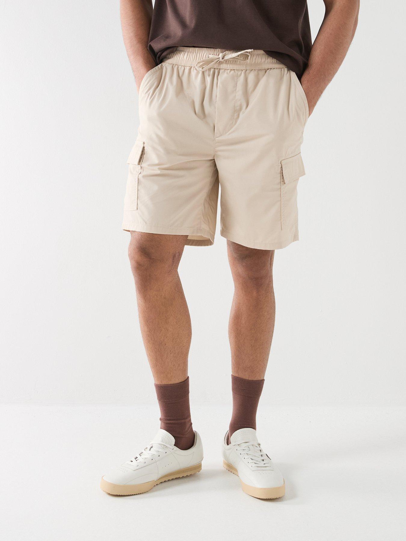 only-sons-kal-cargo-shorts-creamfront