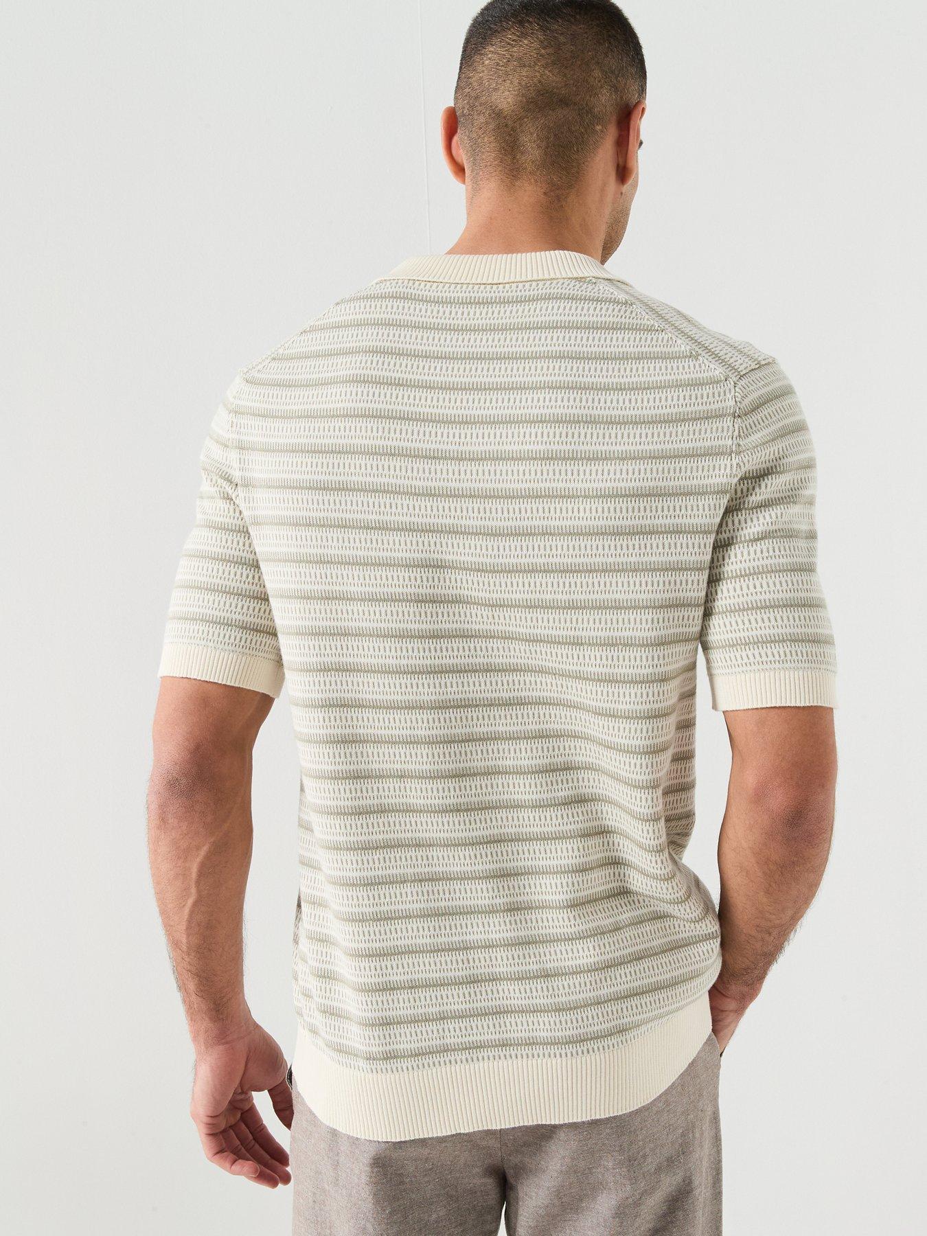 Image 2 of 5 of ONLY & SONS Tilo Open Collar Knitted Polo Shirt - Beige