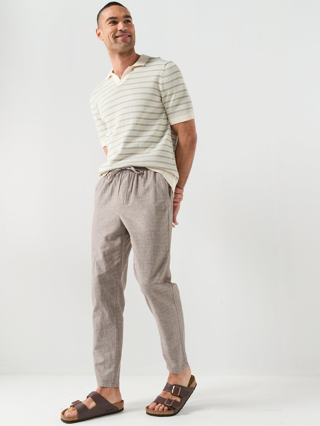 Image 3 of 5 of ONLY & SONS Tilo Open Collar Knitted Polo Shirt - Beige