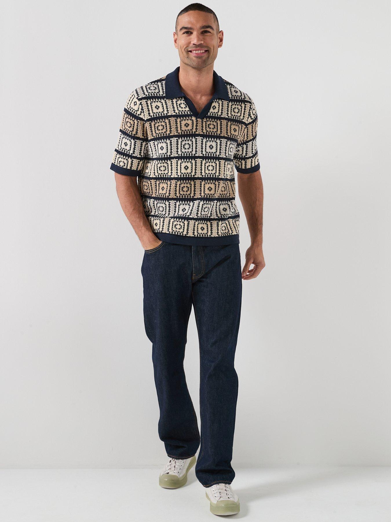 only-sons-bart-short-sleeve-knitted-polo-shirt-navyback