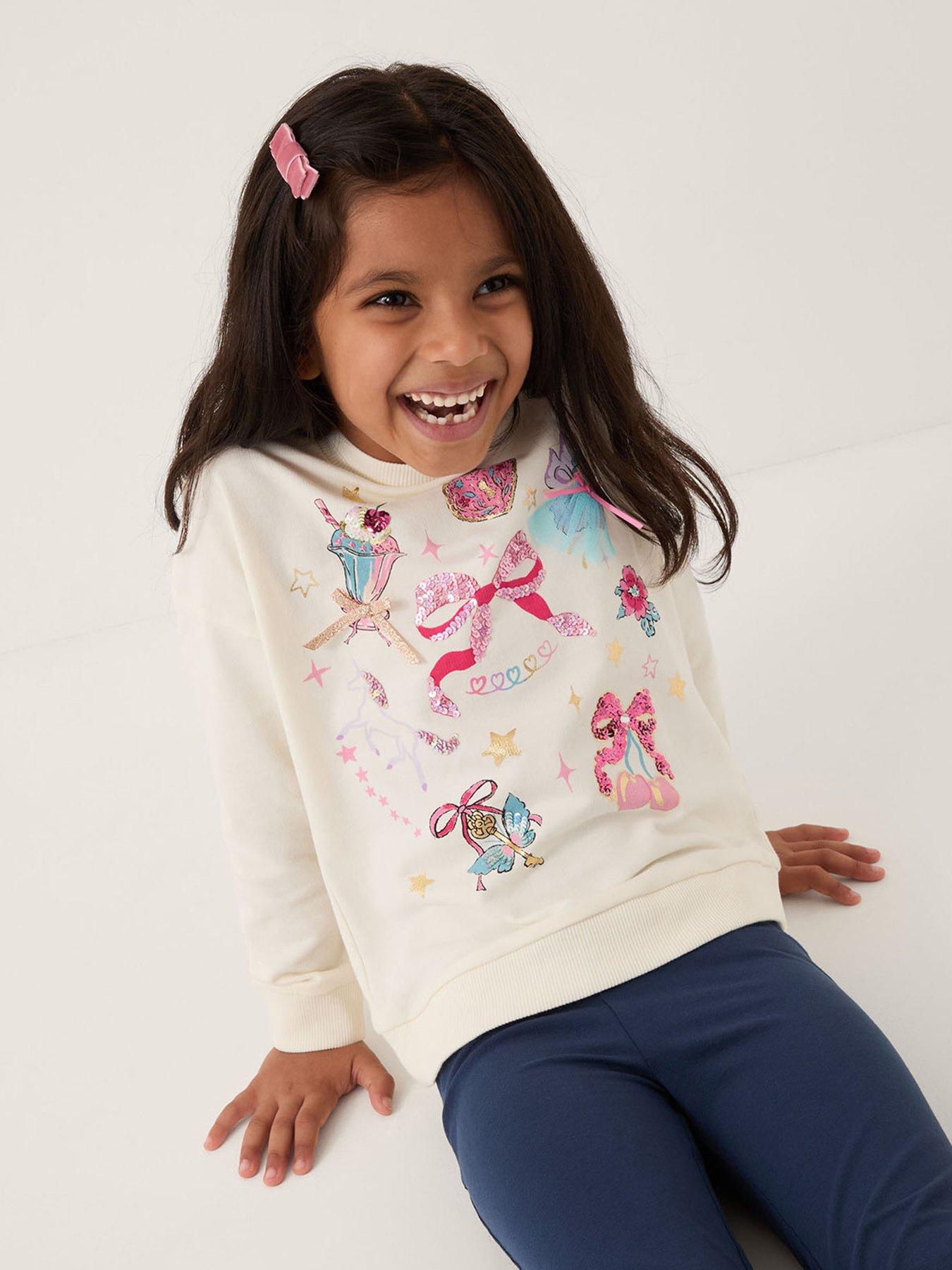 Monsoon Girls Treat Culture Sweatshirt - Light Cream