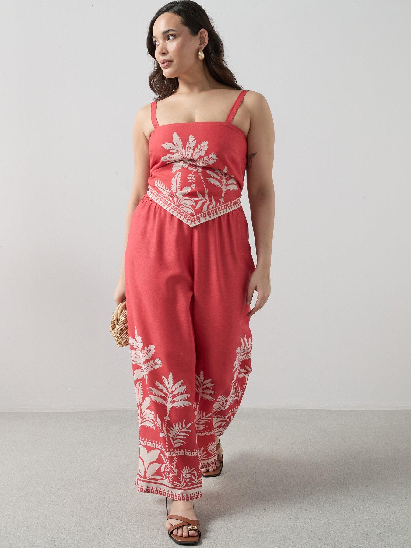 The Very Collection Curve Palm Co-Ord Top - Print