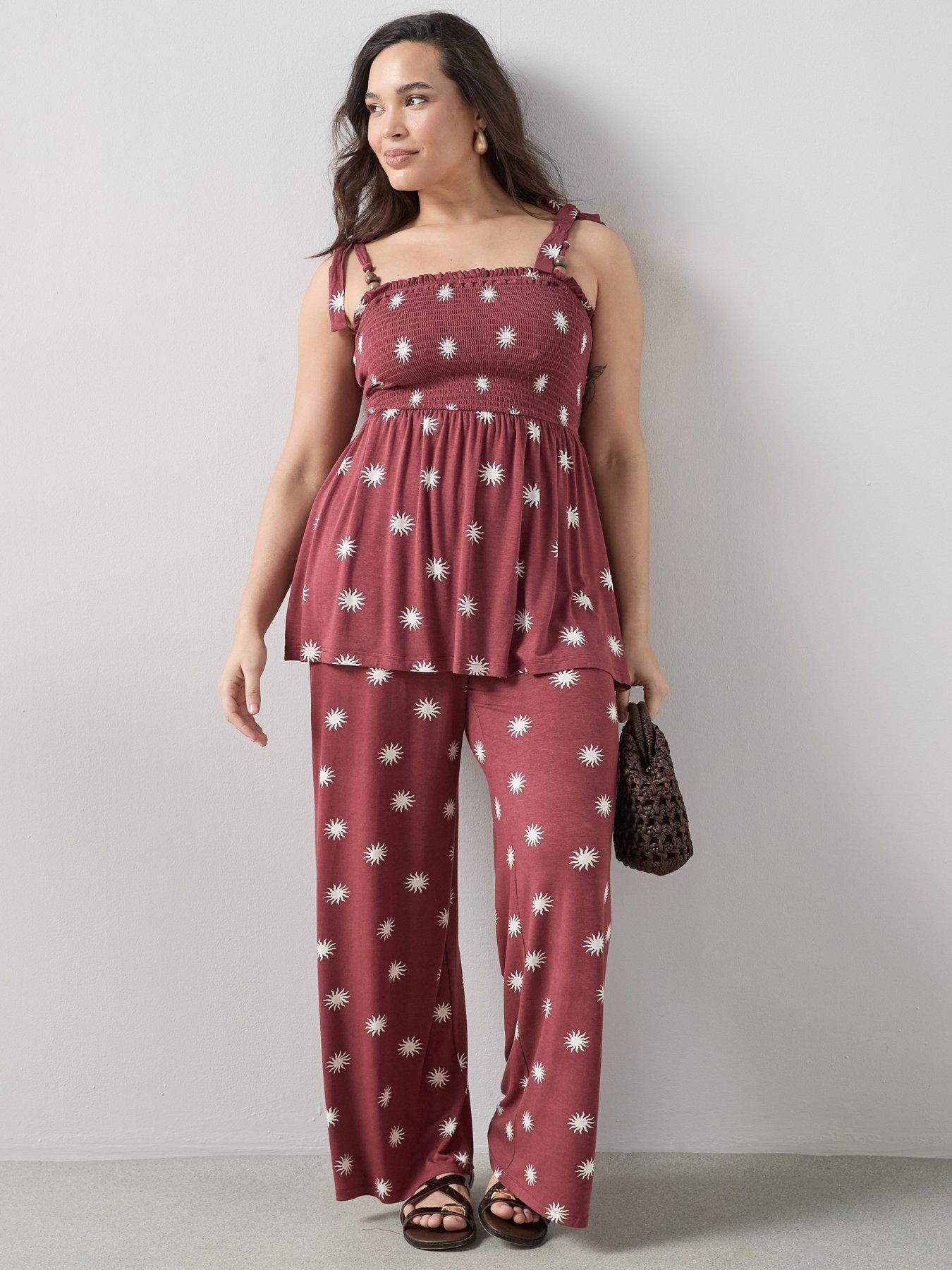 The Very Collection Curve Stretch Printed Wide Leg Trouser
