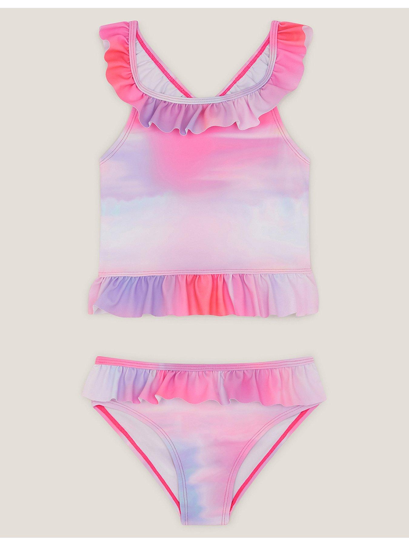 Image 1 of 3 of Monsoon Girls Ombre Print Tankini - Pink