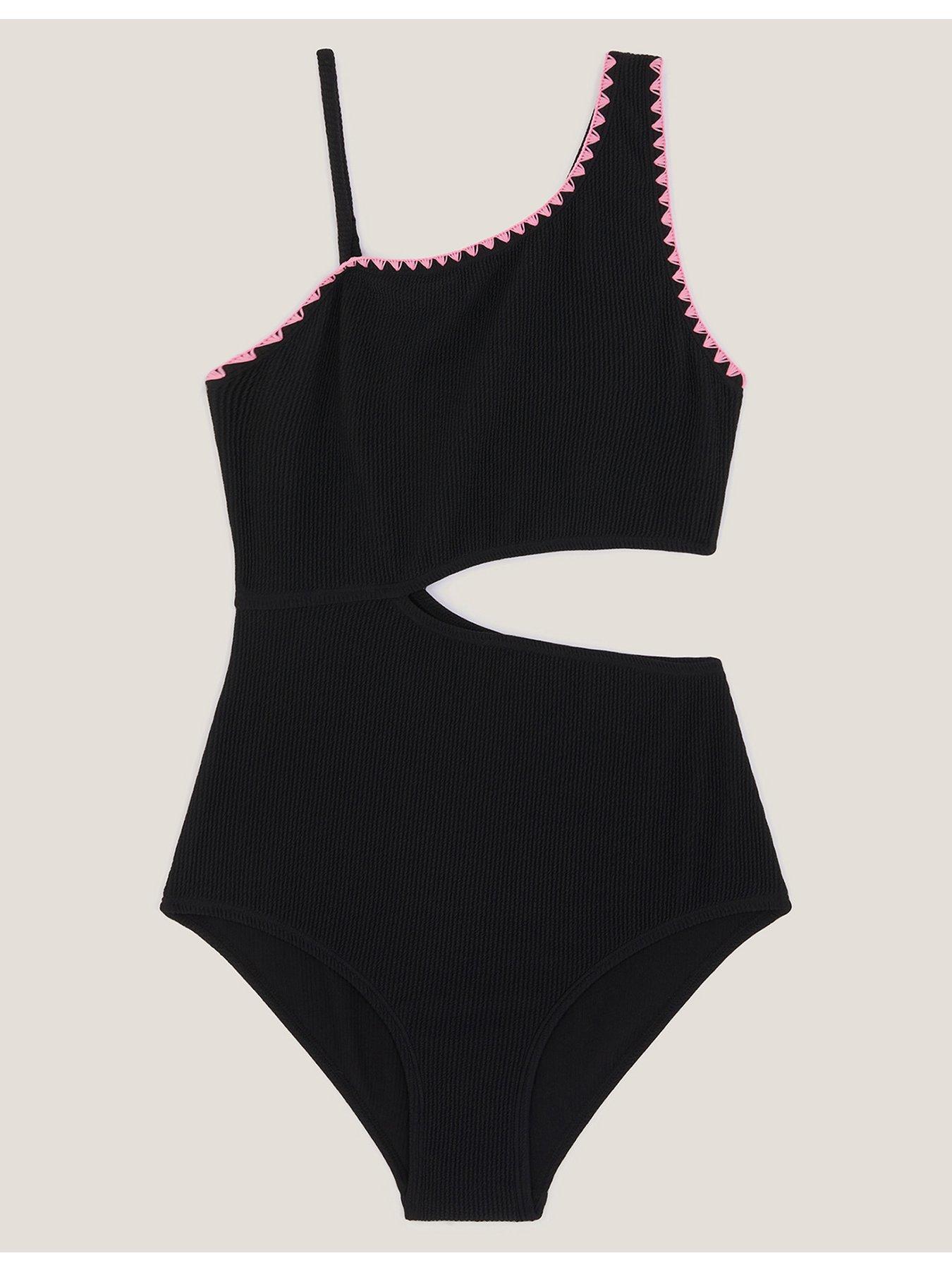 Image 1 of 3 of Monsoon Girls Storm Cutout Swimsuit - Black