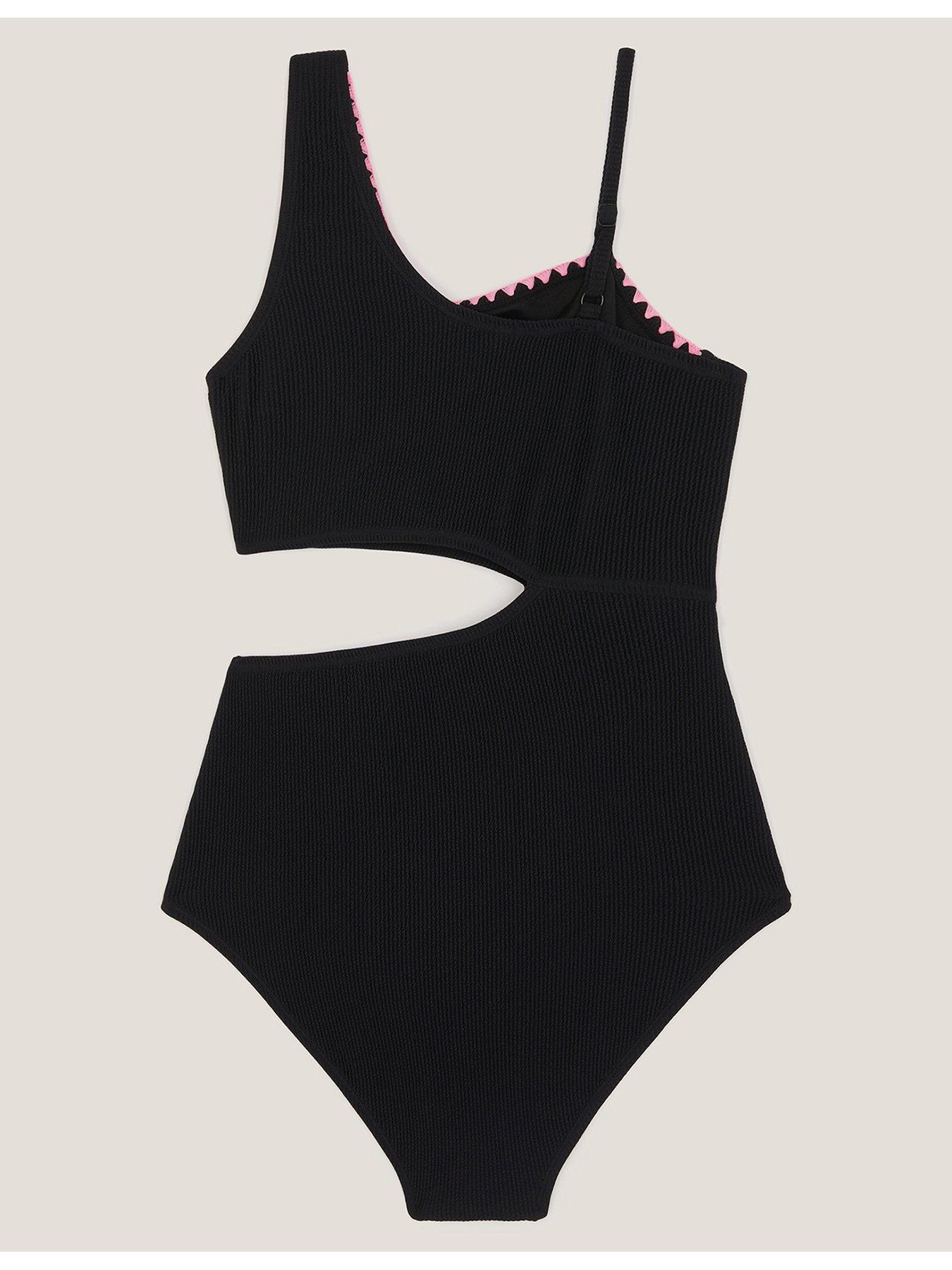 Image 2 of 3 of Monsoon Girls Storm Cutout Swimsuit - Black