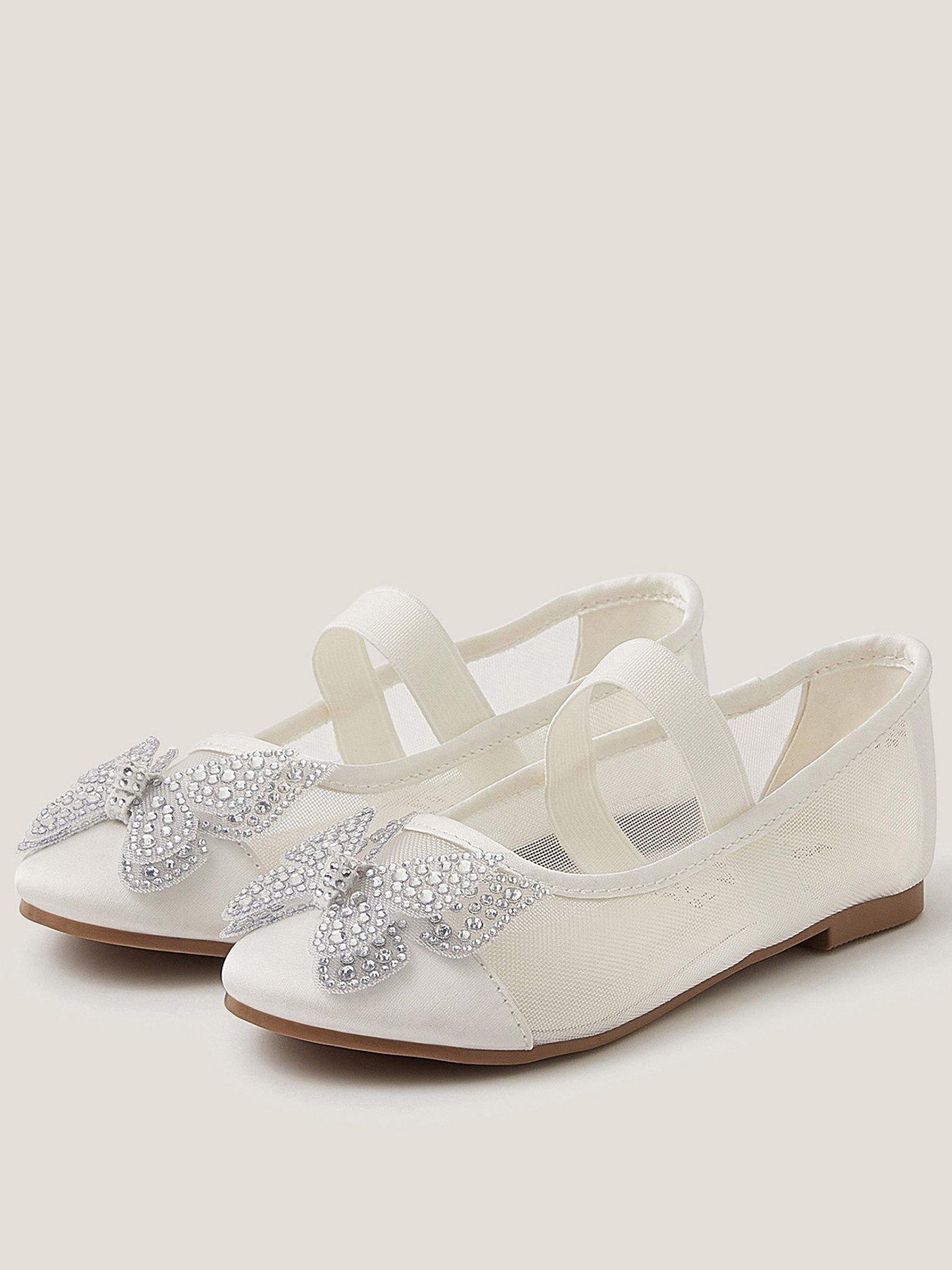 Monsoon Girls Princess Butterfly Ballerina Shoes - Light Cream