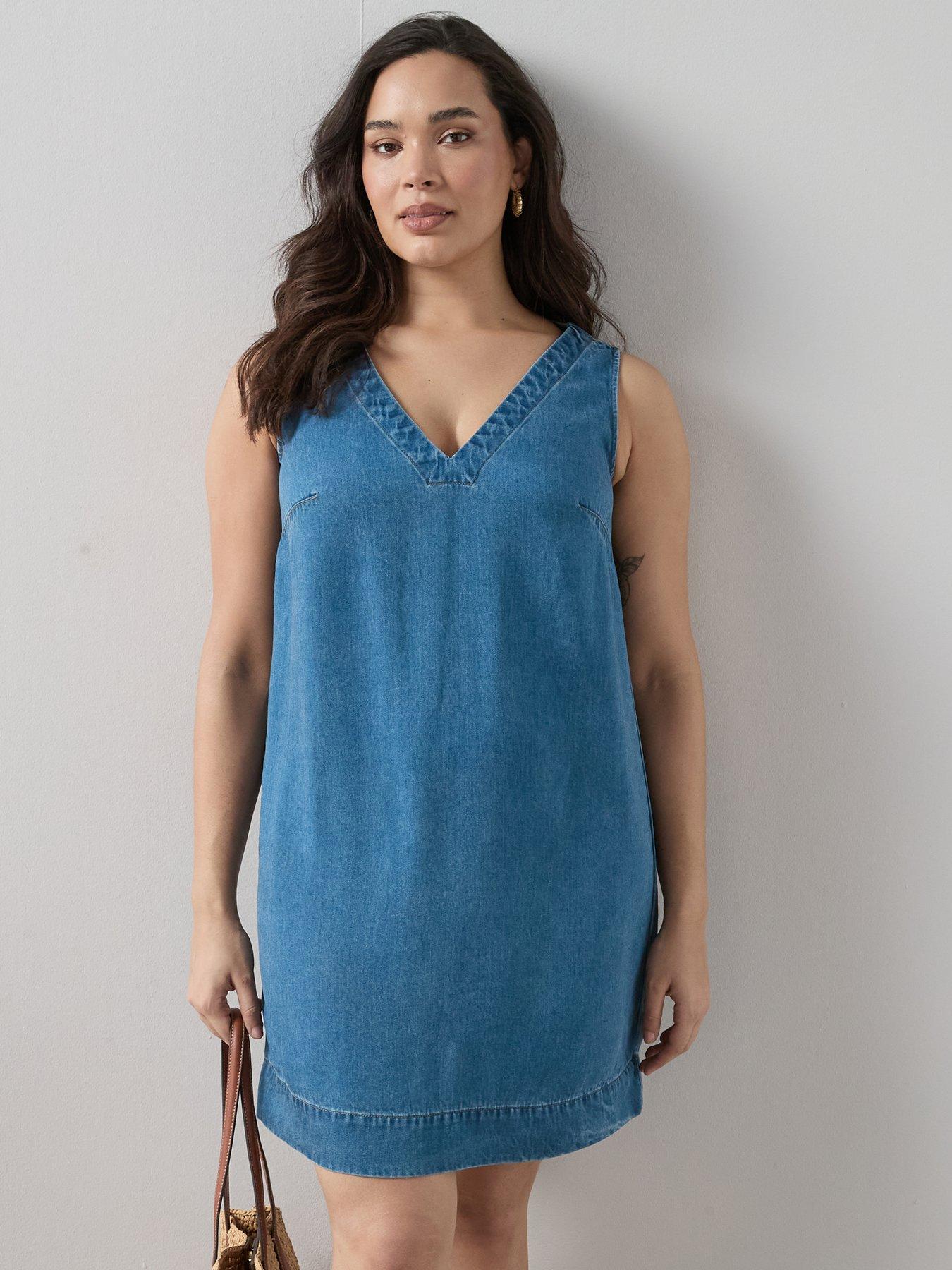 Plus Size | Denim Dresses | Blue | 28 | Very