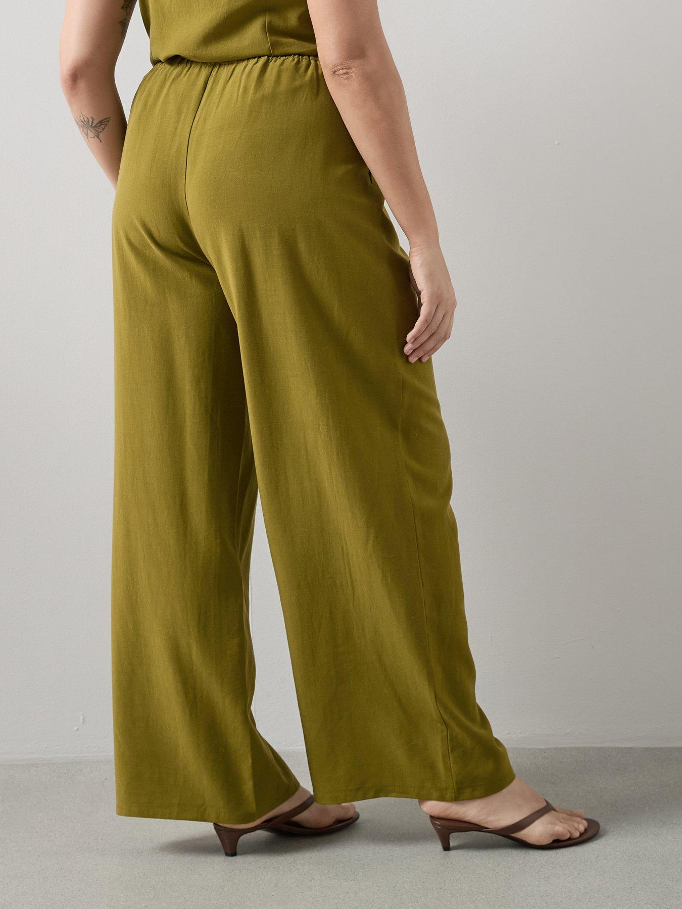 Image 2 of 6 of The Very Collection Curve Wide Leg Co-Ord Trouser - Khaki