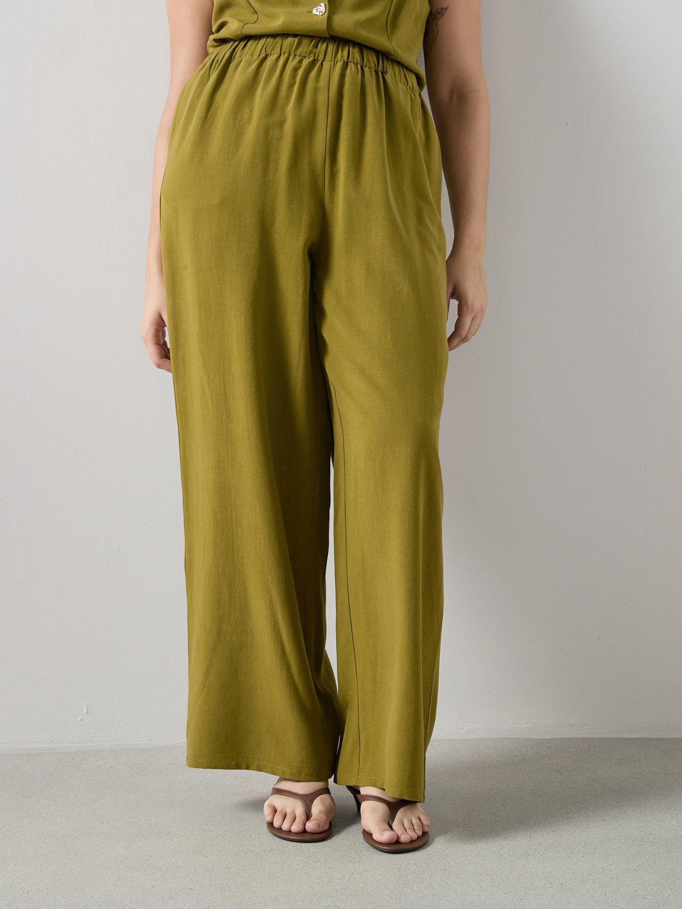Image 3 of 6 of The Very Collection Curve Wide Leg Co-Ord Trouser - Khaki