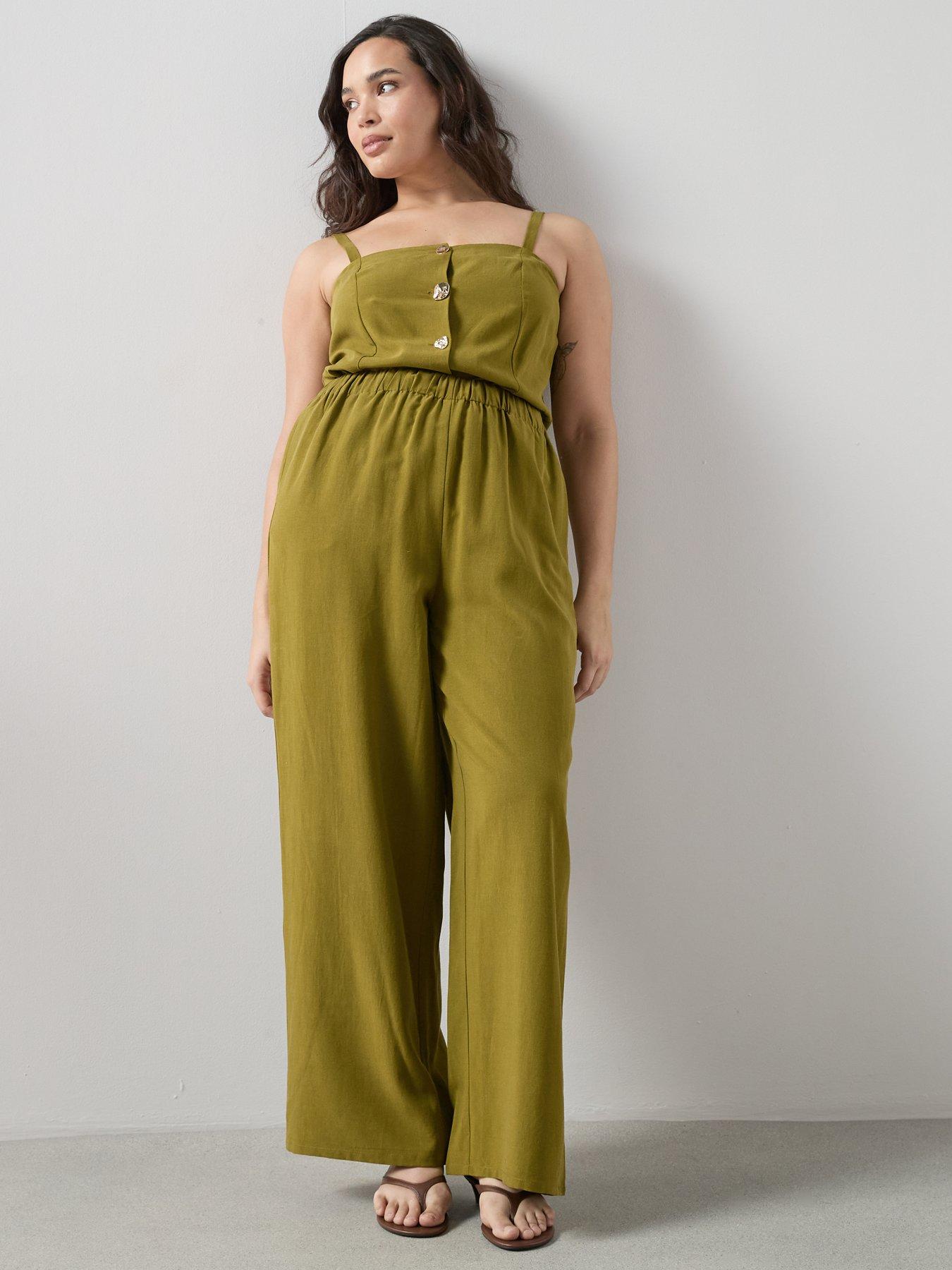 Image 4 of 6 of The Very Collection Curve Wide Leg Co-Ord Trouser - Khaki