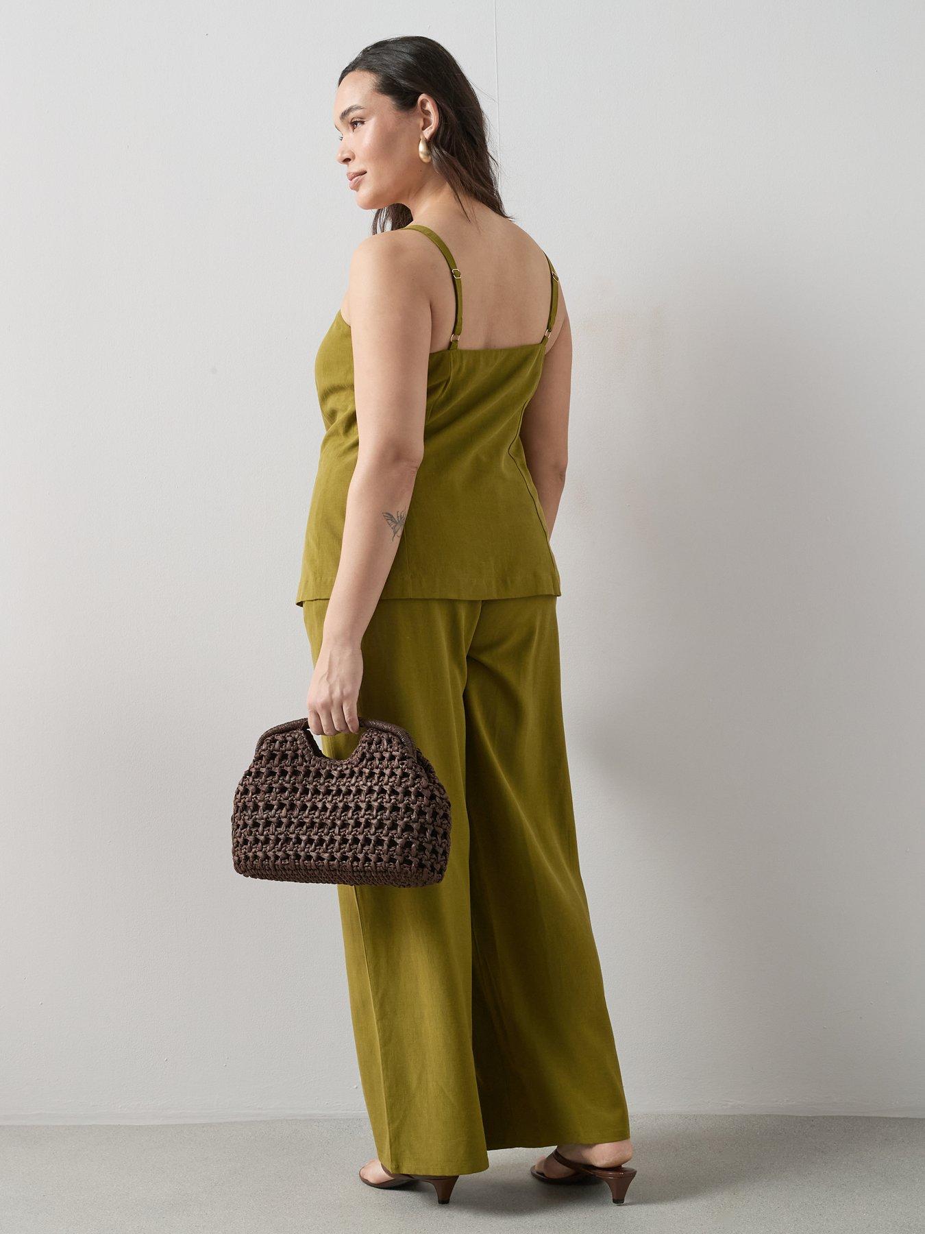 Image 6 of 6 of The Very Collection Curve Wide Leg Co-Ord Trouser - Khaki