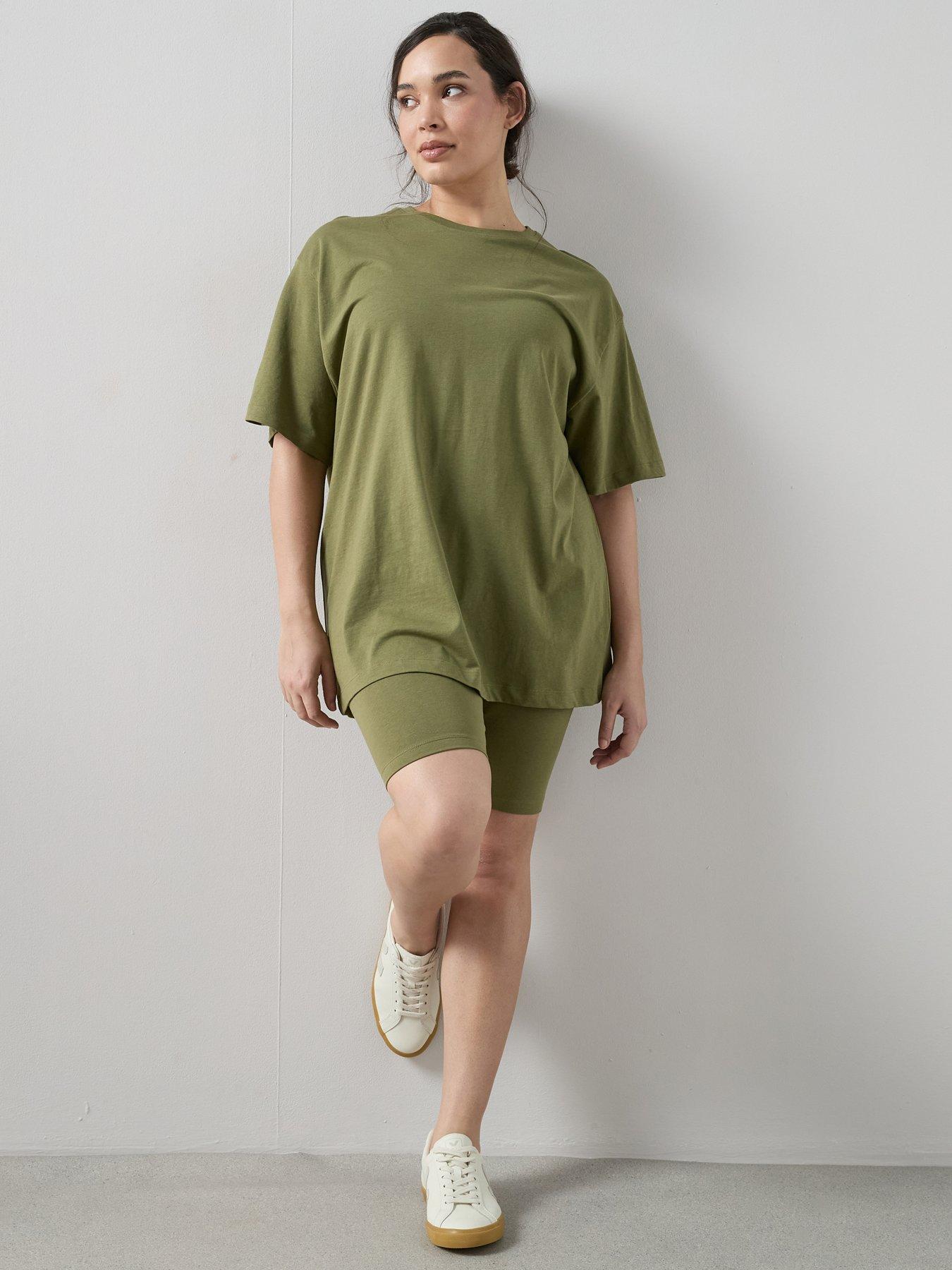 Image 1 of 6 of The Very Collection Curve Oversized T-Shirt &amp; Cycling Short Set