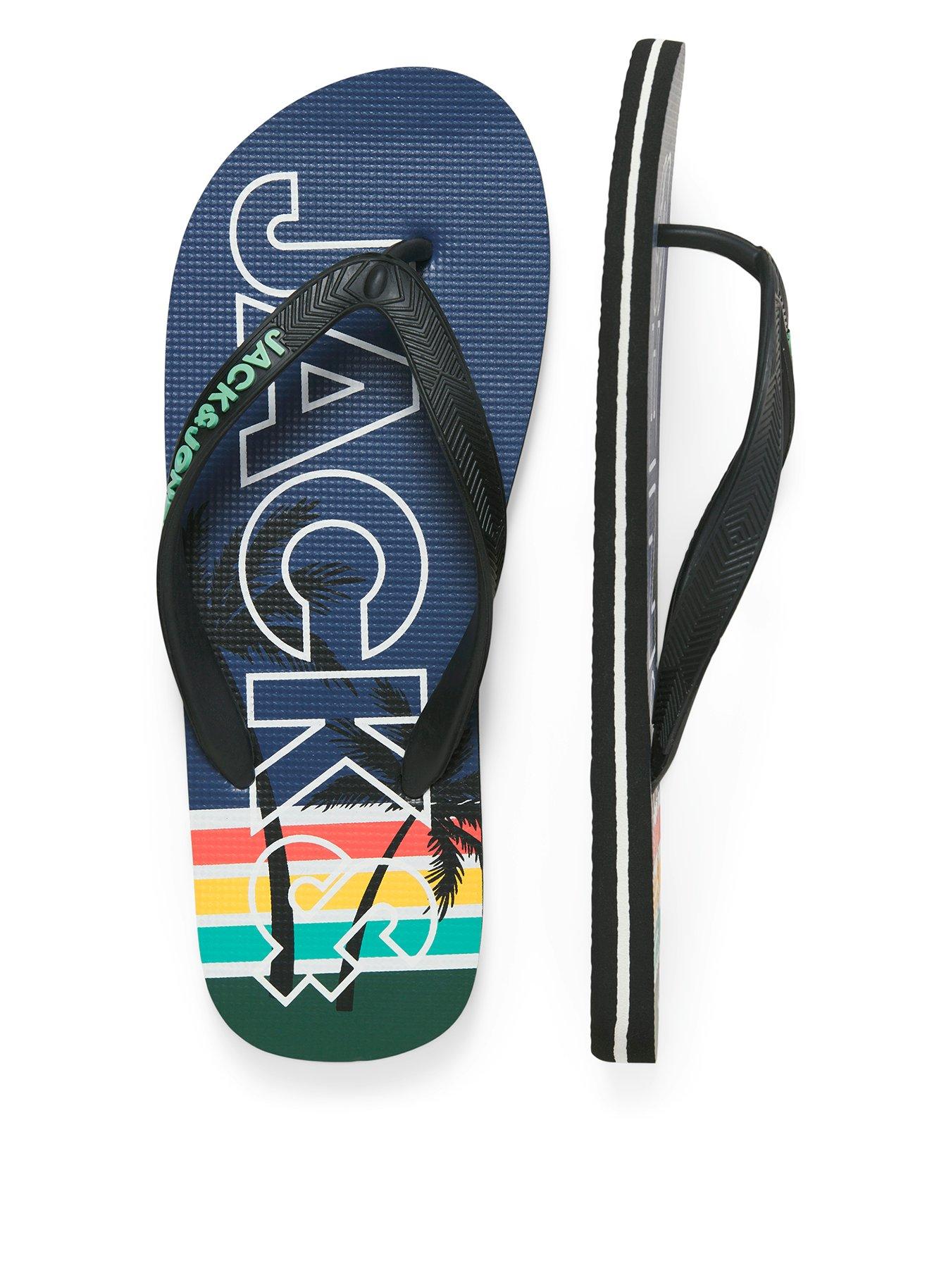 Jack & Jones Print Flip Flops - Navy