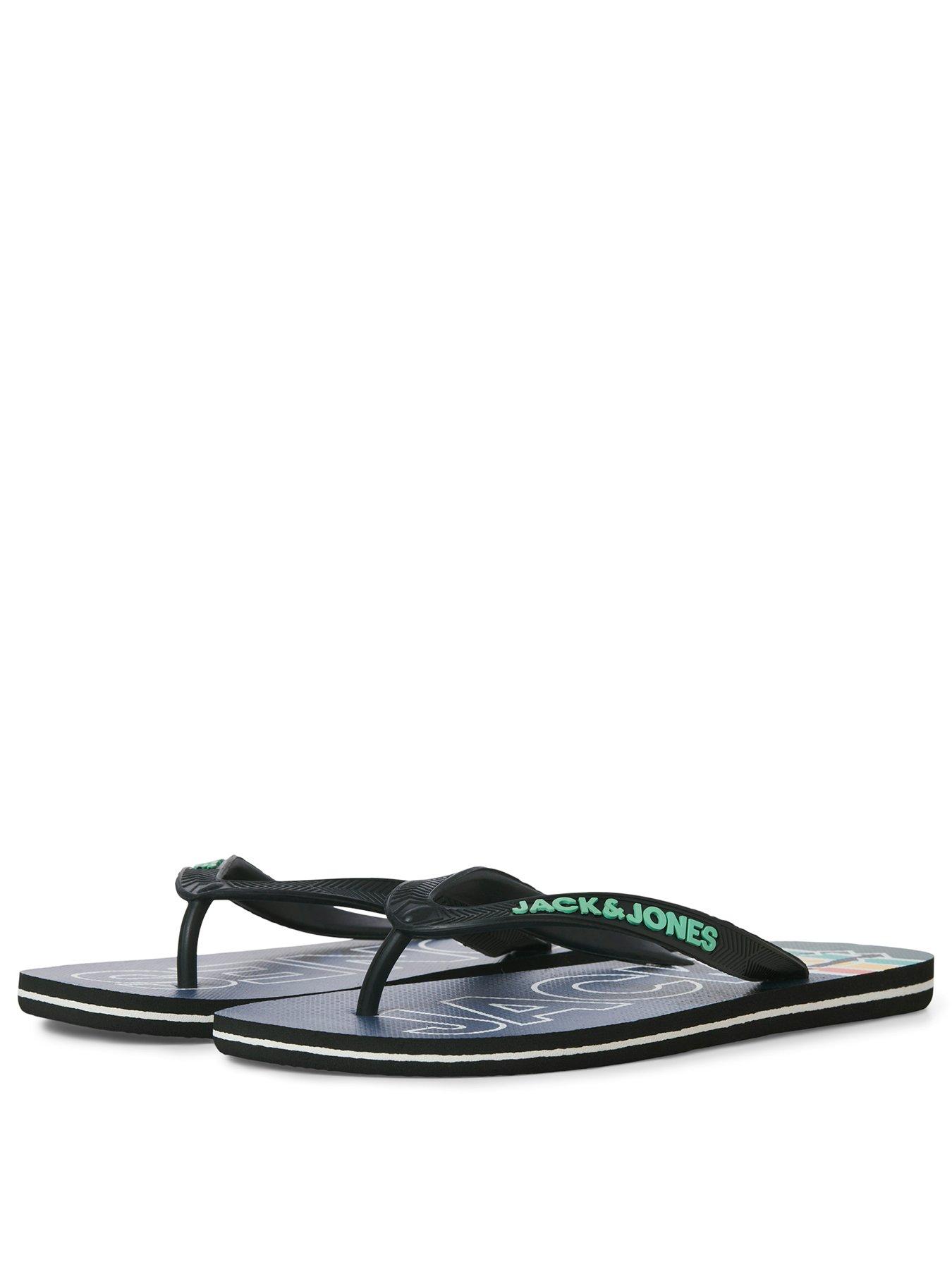 Image 2 of 6 of Jack & Jones Print Flip Flops - Navy