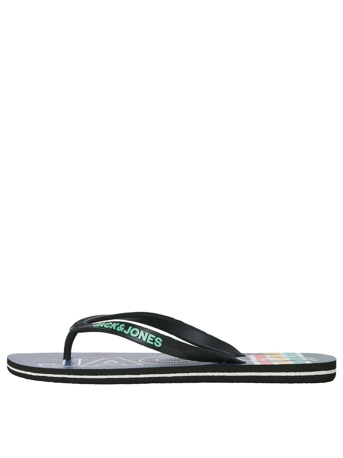 Image 3 of 6 of Jack & Jones Print Flip Flops - Navy