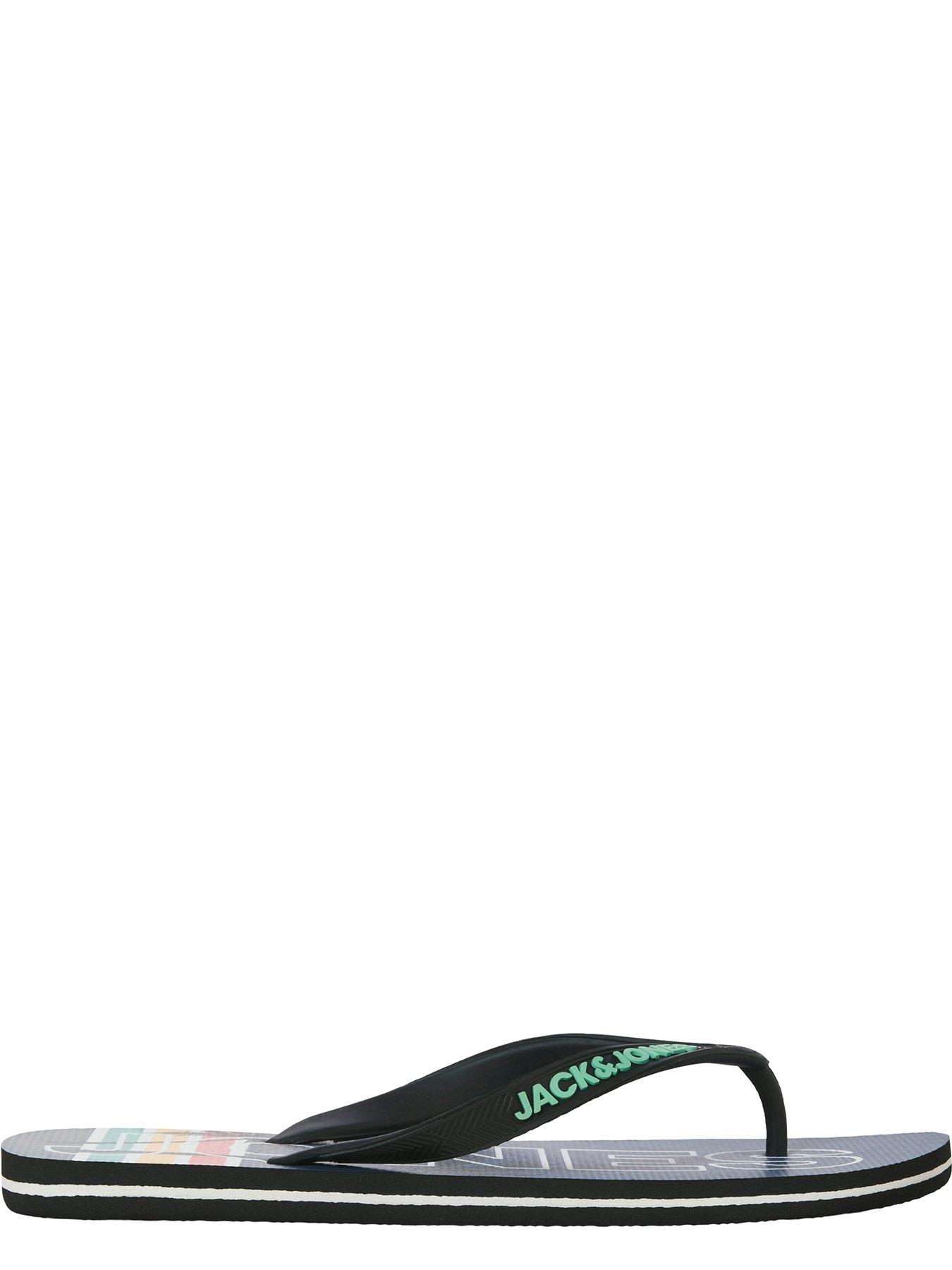 Image 4 of 6 of Jack & Jones Print Flip Flops - Navy