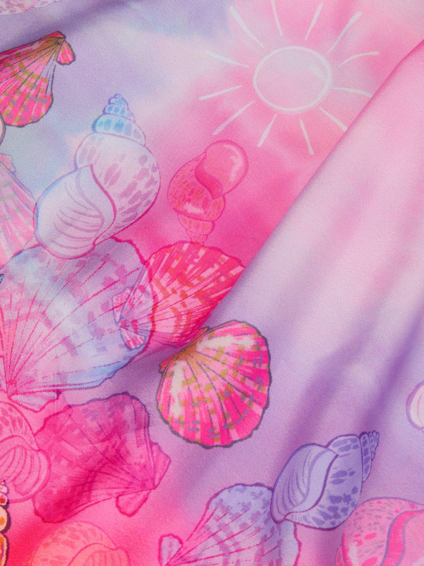 Image 3 of 3 of Monsoon Girls Ditsy Shell Swing Dress - Pink