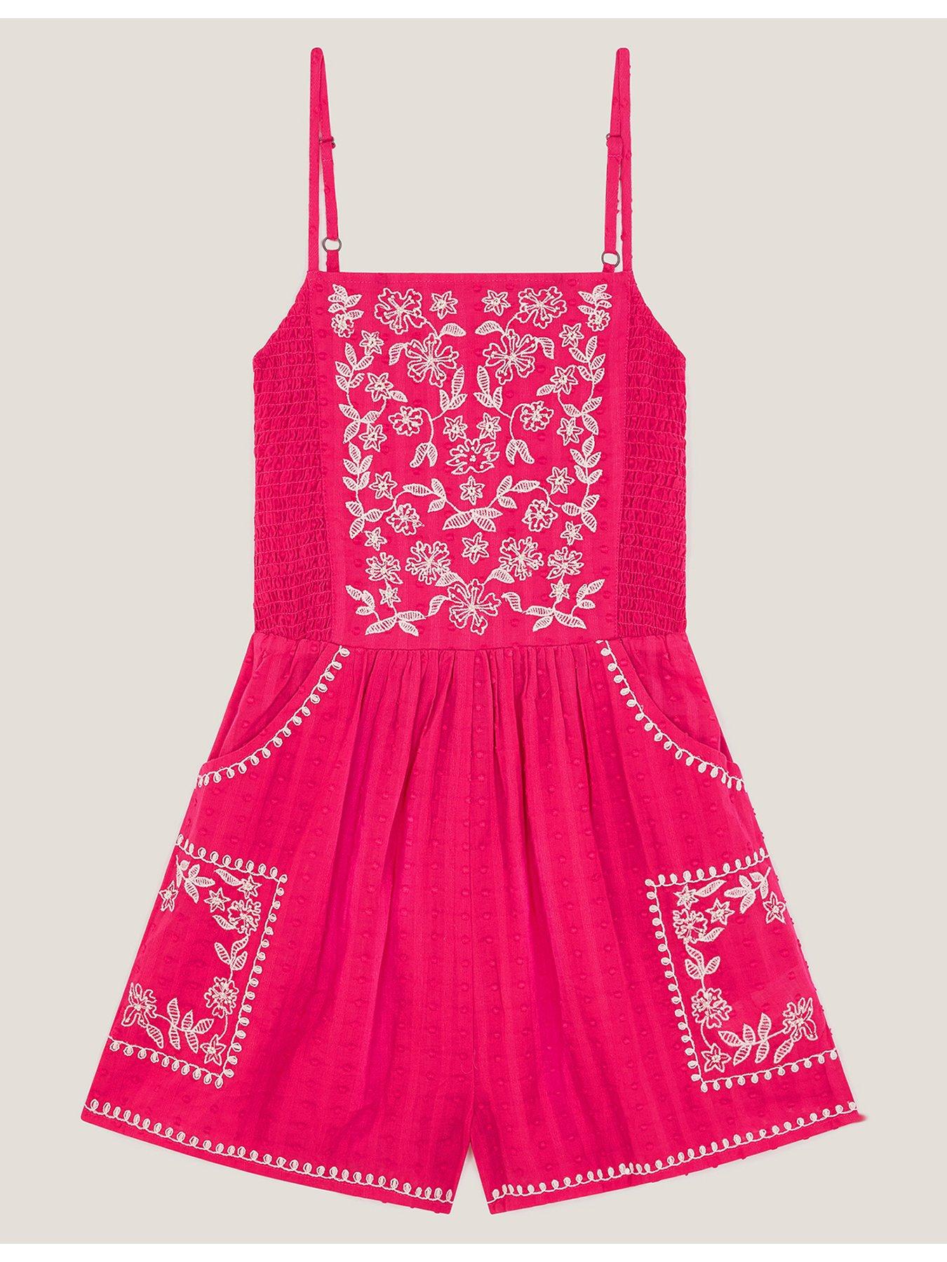 Image 1 of 3 of Monsoon Girls Storm Playsuit - Pink