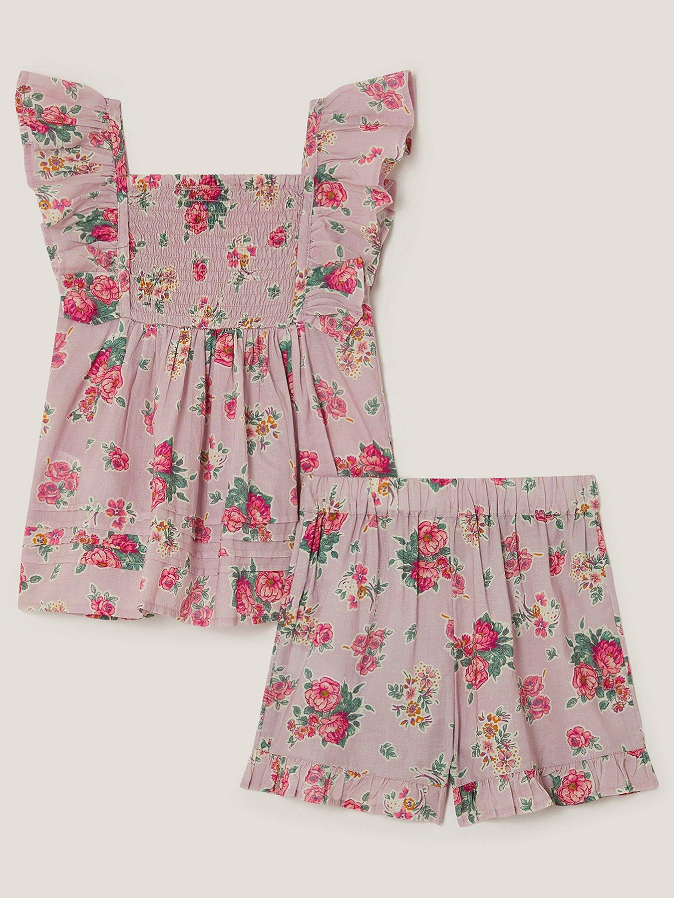Image 2 of 3 of Monsoon Baby Girls Floral Short Set - Light Purple