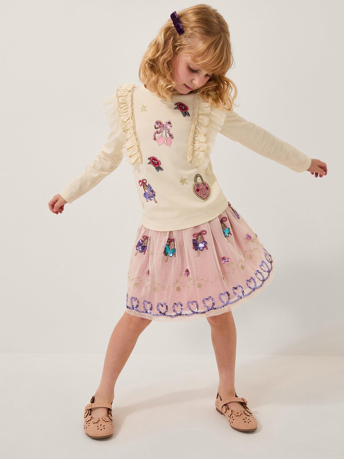 Monsoon Girls Treat Culture Disco Set - Light Cream