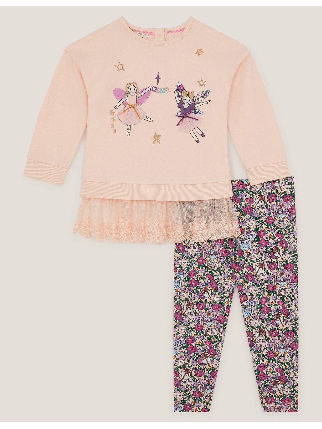Monsoon Baby Girls Fairy Sweat Leggings Set - Pink