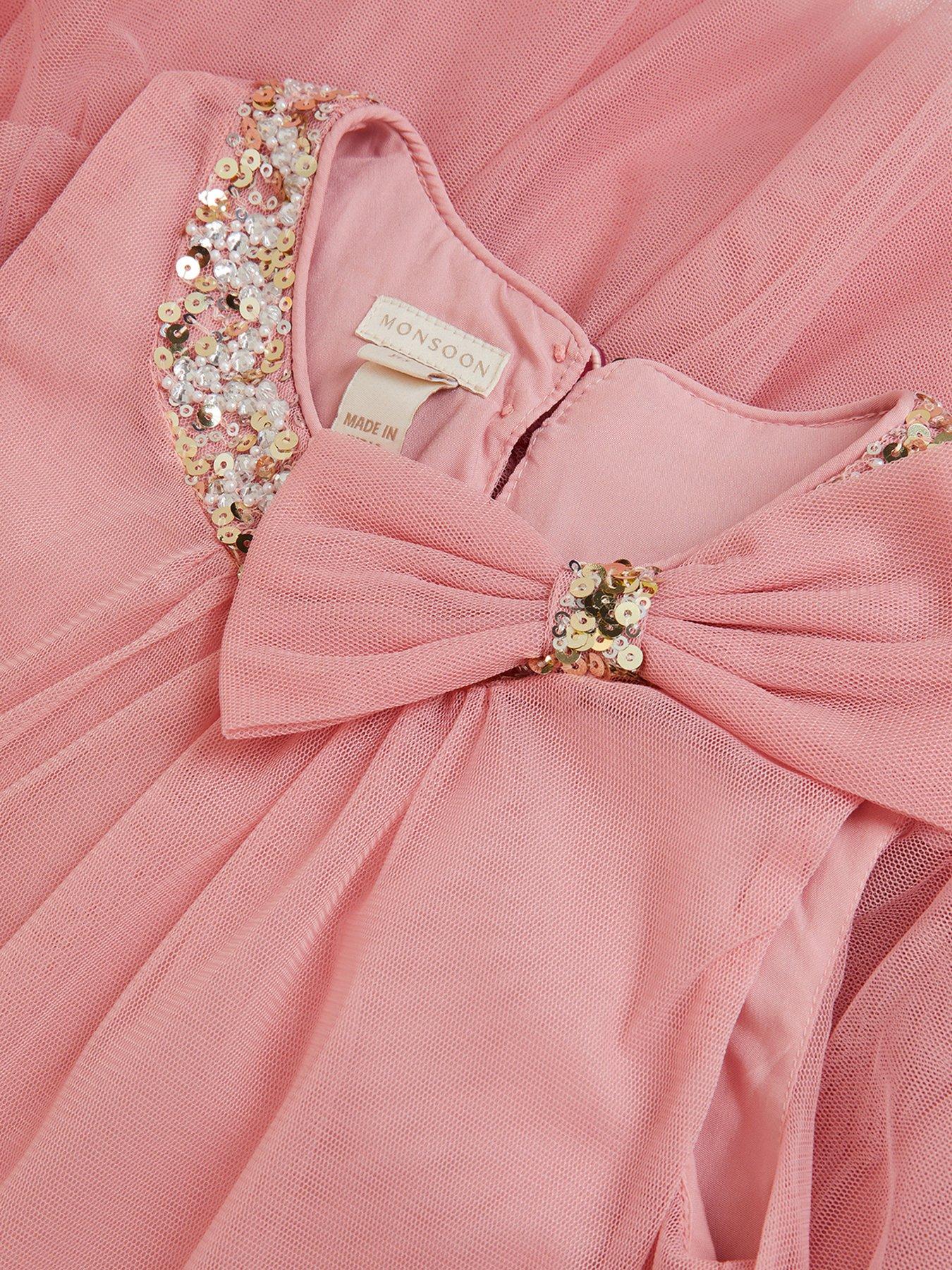 Image 3 of 3 of Monsoon Girls Sequin Alex Swing Dress - Pink