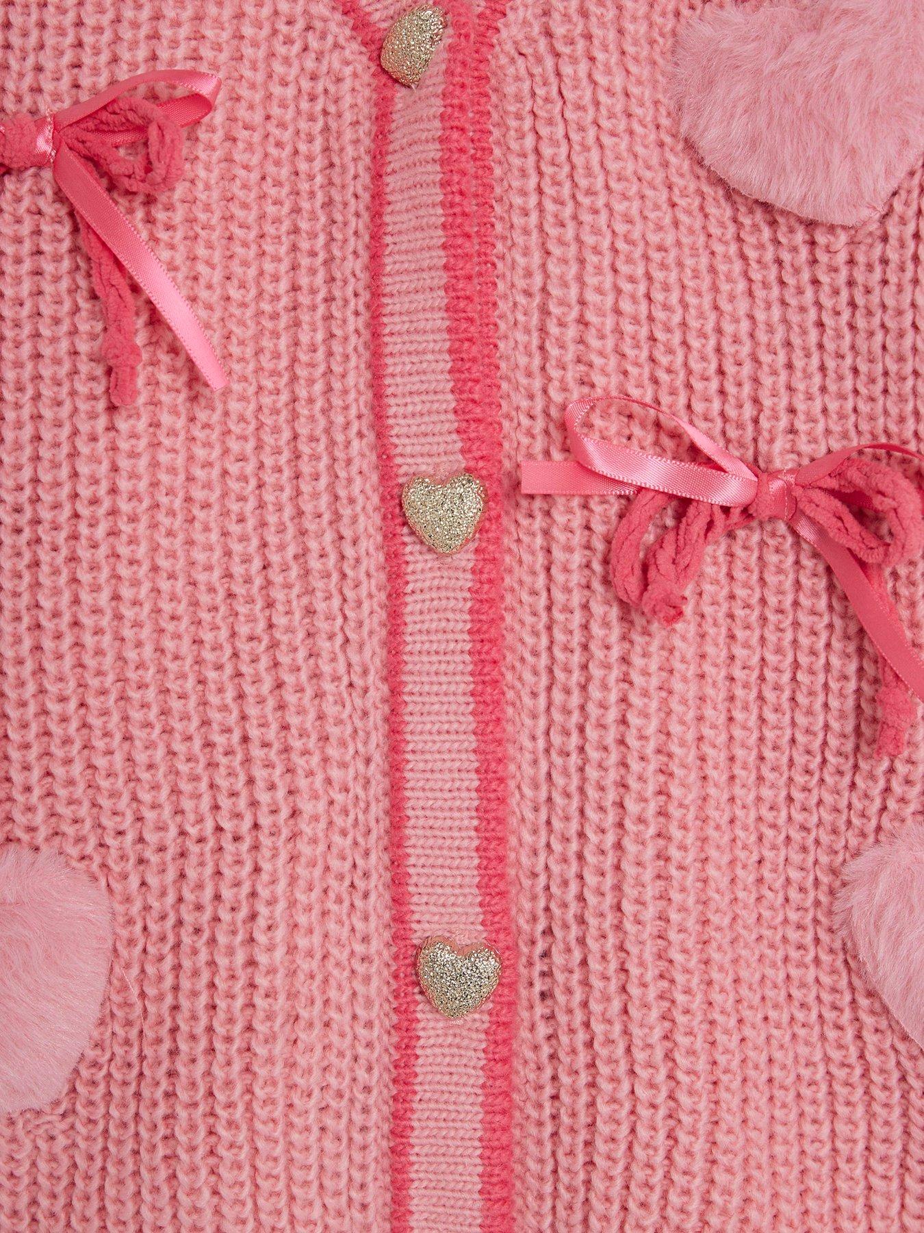 river-island-older-girls-3d-heart-bows-cardigan-pinkdetail
