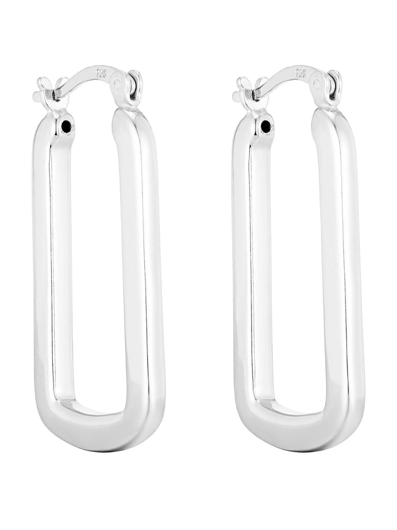 Seol + Gold Sterling Silver Rectangle Hoops