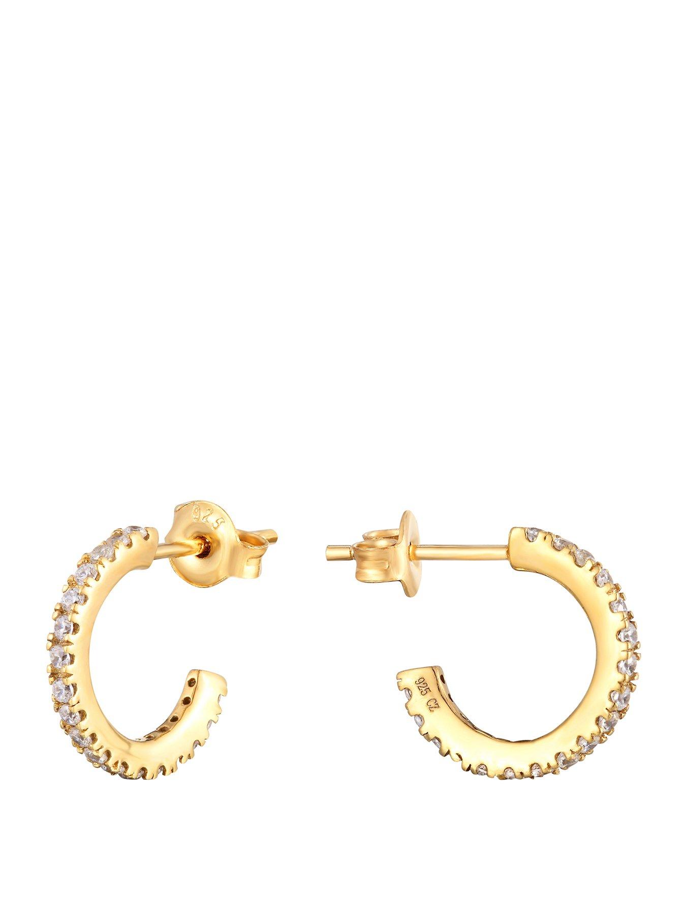 seol-gold-18ct-gold-plate-over-sterling-silver-cz-half-hoop-stud-earrings