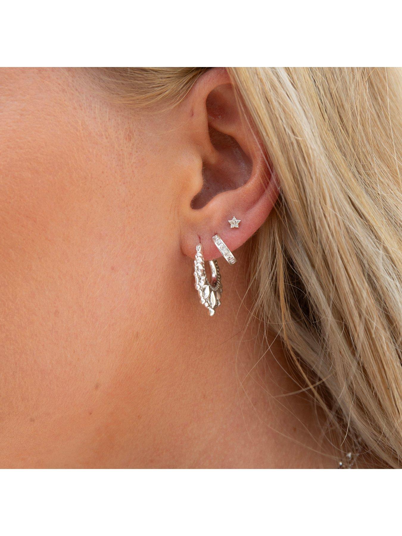 Image 2 of 4 of Seol + Gold Sterling Silver Traditional Hoops