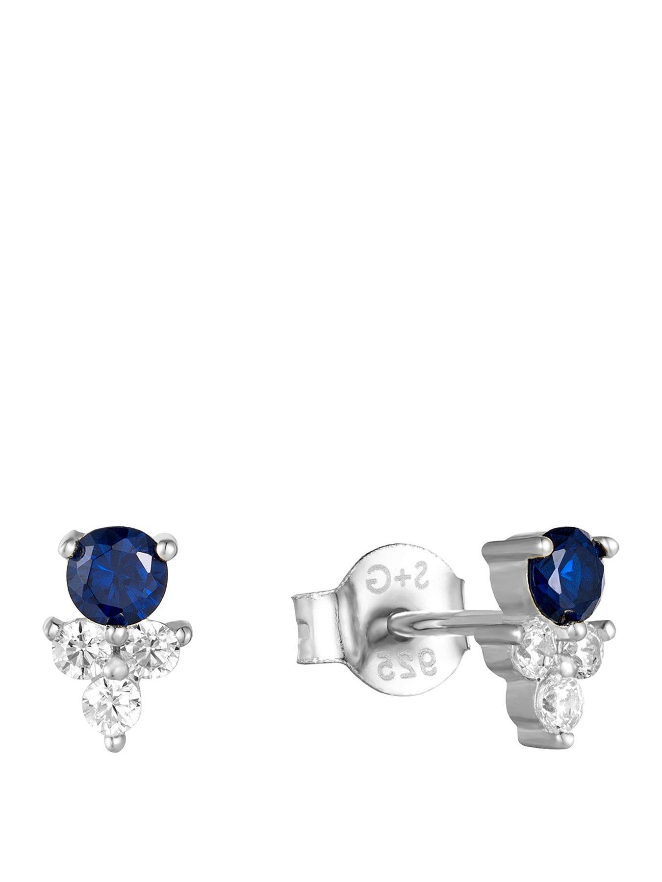 seol-gold-sterling-silver-sapphire-cz-cluster-stud-earrings