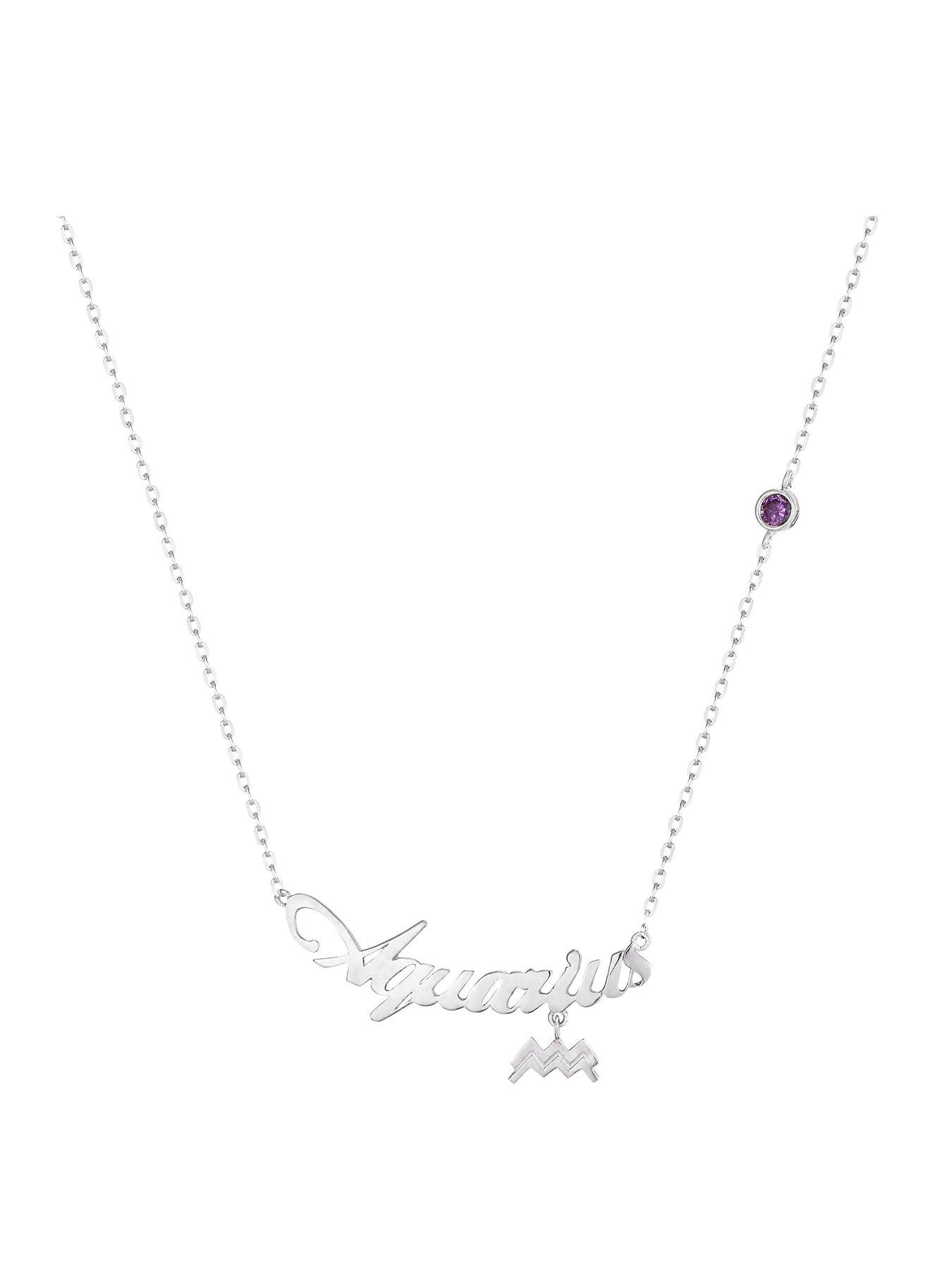 Image 1 of 5 of Seol + Gold Sterling Silver Birthstone Star Sign Necklace