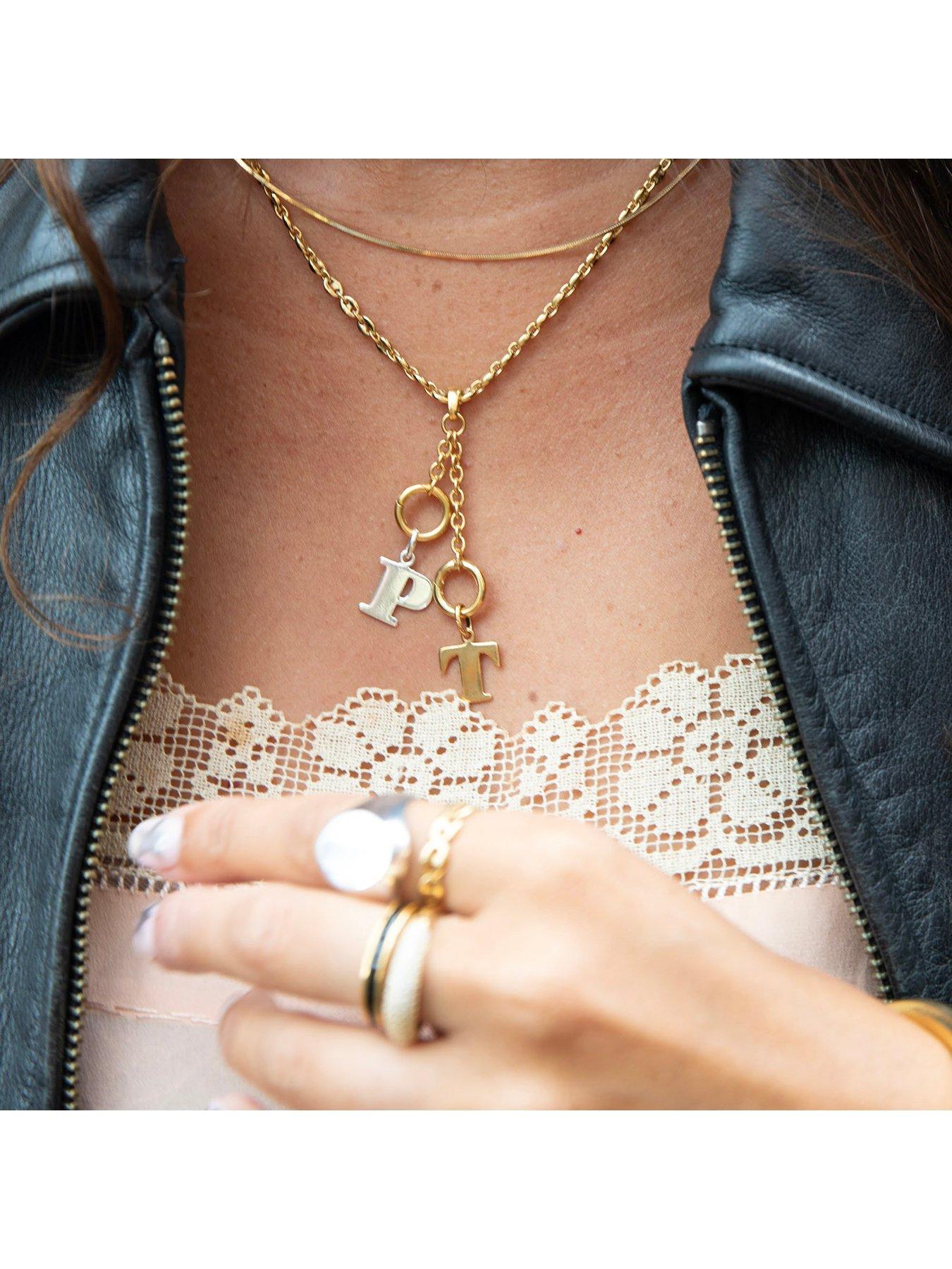 Image 4 of 7 of Seol + Gold Sterling Silver Alphabet Letter Charm Pendant