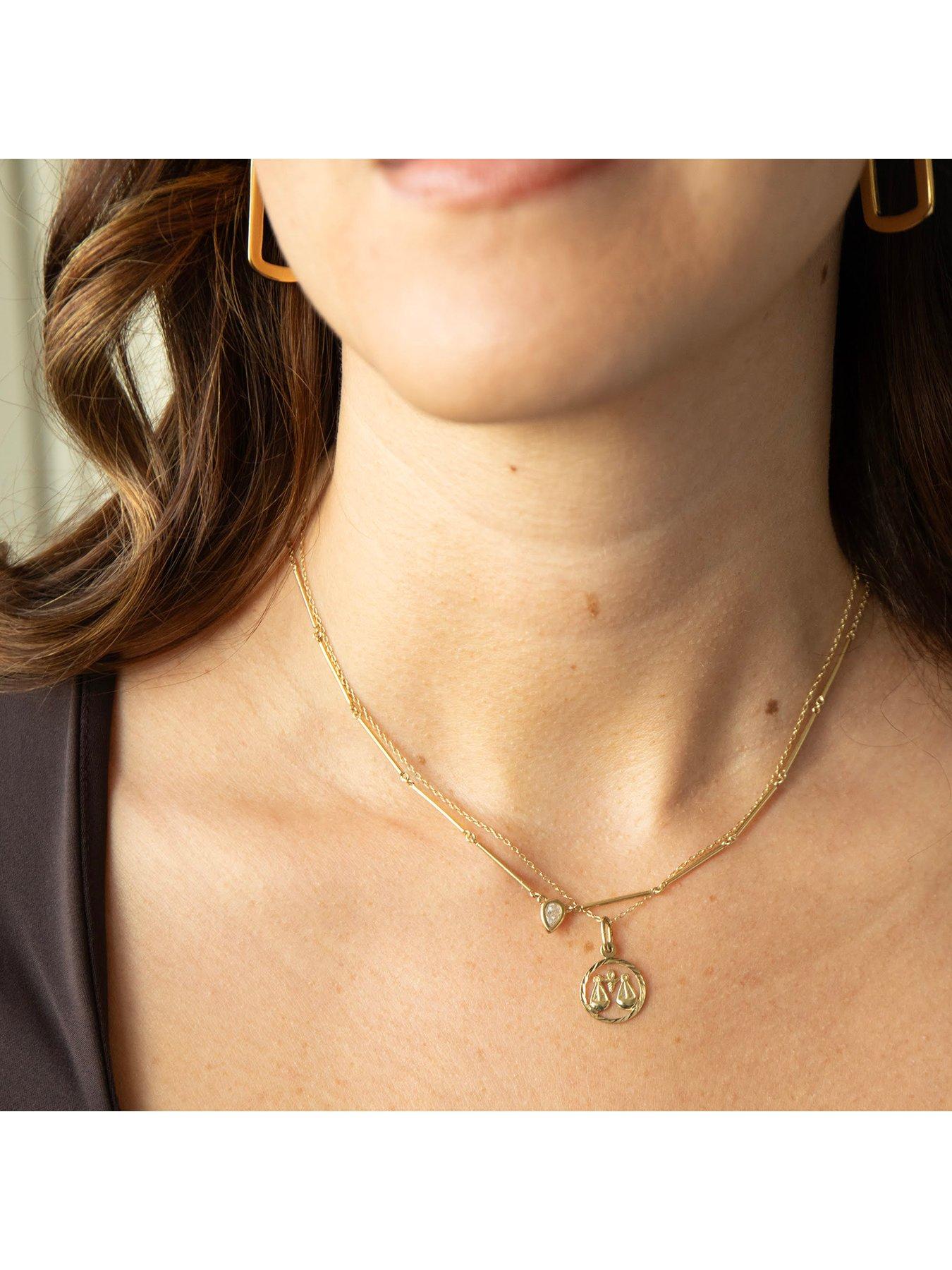 Image 5 of 7 of Seol + Gold 18ct Gold Plate Over Sterling Silver Teardrop CZ Link Necklace