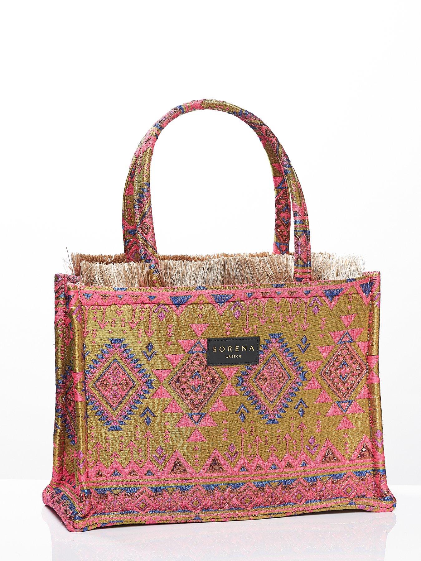 Image 4 of 5 of Sorena Nisiotissa Medium Tote Bag - Pink/Gold