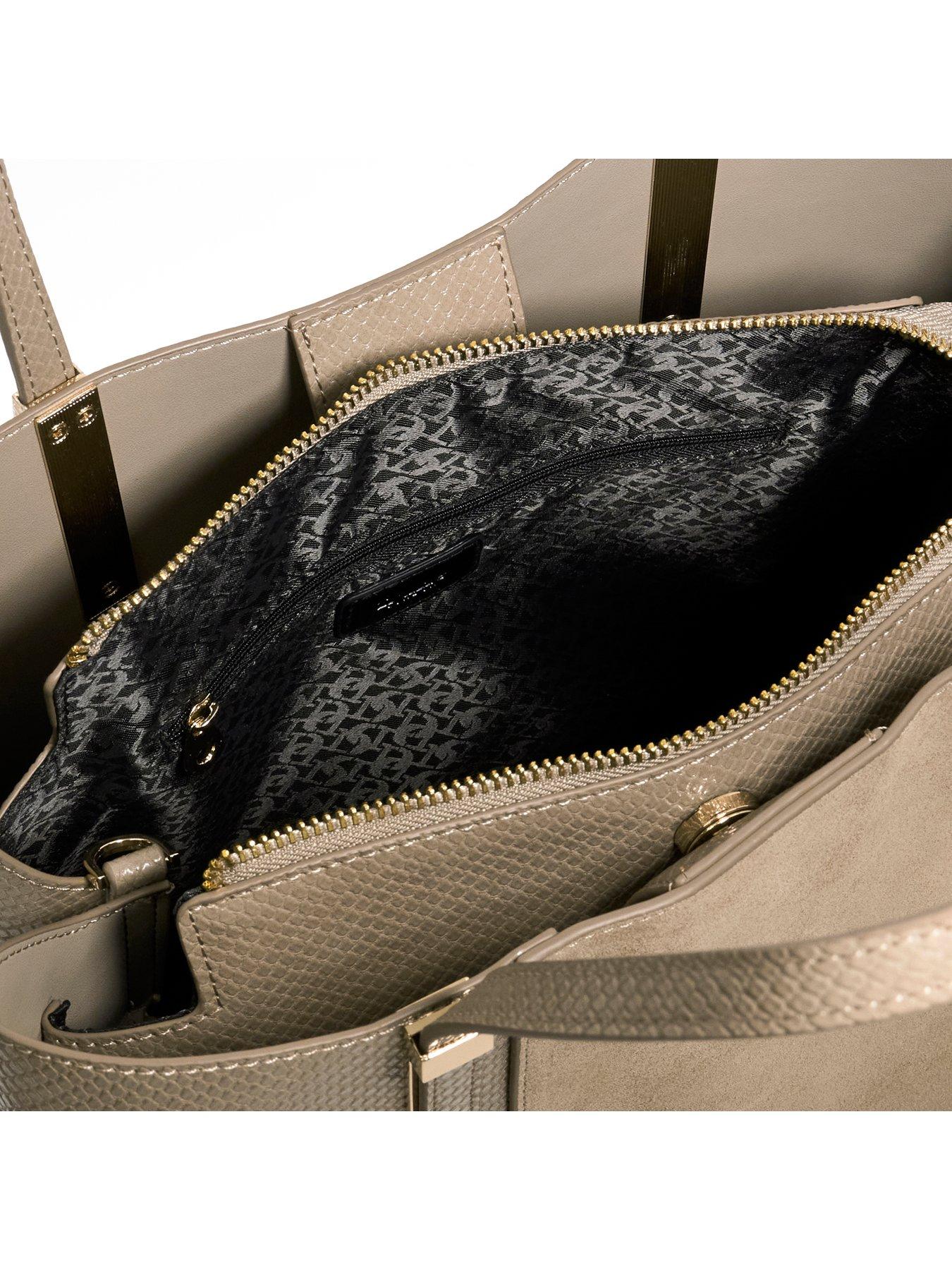 Image 4 of 5 of Dune London Dorry Textured Tote Bag - Grey